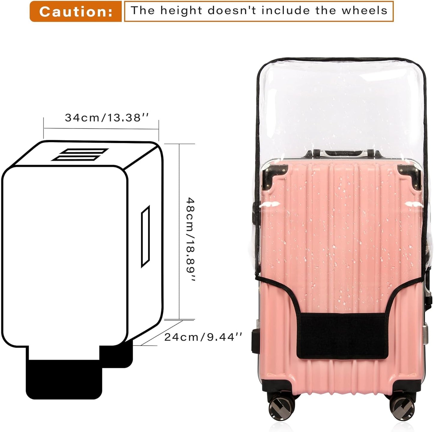 3PCS Clear PVC Suitcase Cover Protectors Transparent Luggage Covers Waterproof Wheeled Suitcase Dust Cover Dustproof Travel Luggage Sleeve Protector 20"+24" 28" (3PCS Upgraded)