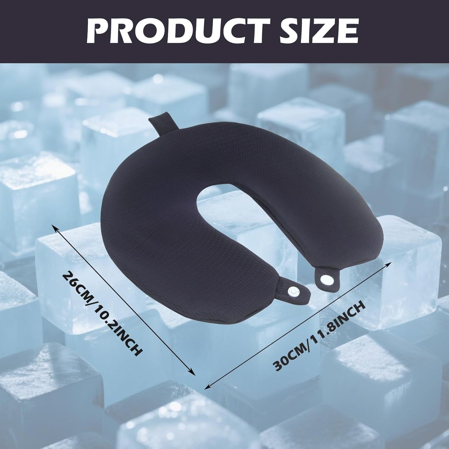 Travel Neck Pillow Cover, Neck Pillow Case with Zipper, Cooling, Pure, Soft and Smooh, Airplane Pillow Sleep Replacementt Washable (Only Pillow Covers, no Filler)