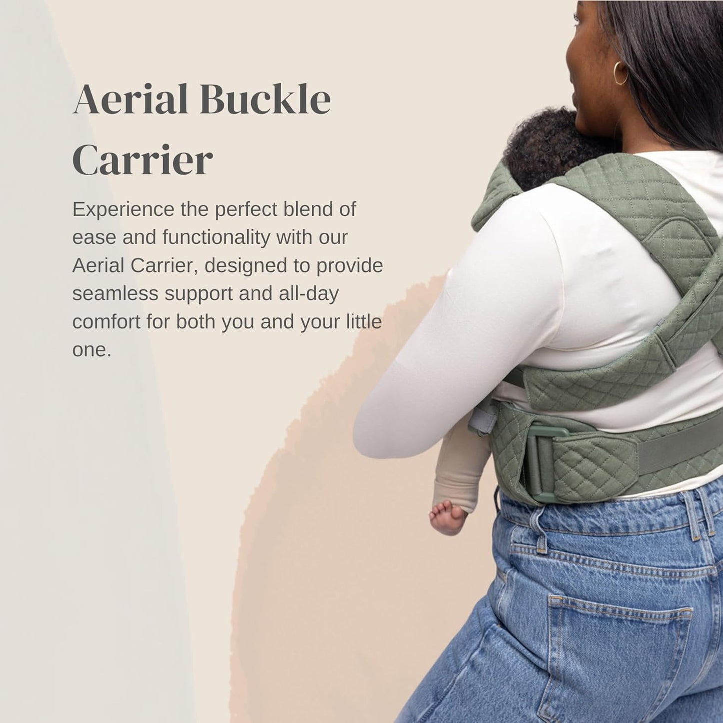 WildBird - Aerial Carrier - 7 to 45 lbs - for Moms, Dads & Caregivers - 100% Natural European Linen Fibers - Versatile & Adjustable - Small Size - Treepie Fabric (Amazon Exclusive)