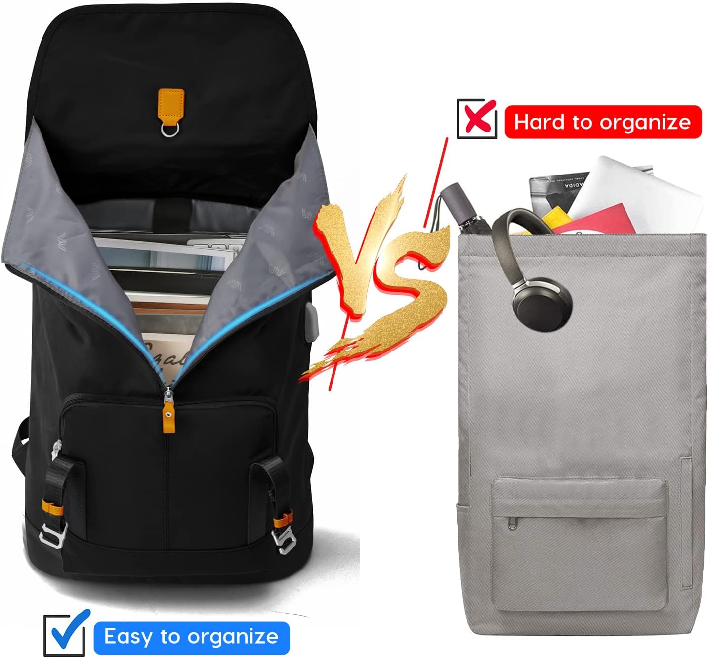 17" Laptop Backpack College Bookbag High School Backpack for Girls & Boys Teenagers,Backpack Business Laptop Knapsack with USB Charging Port for Women & Men