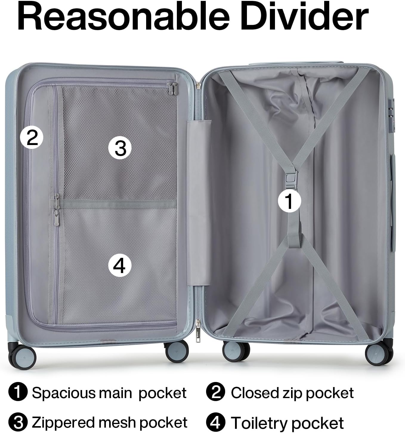 Hanke 29 Inch Luggage Suitcases With Spinner Wheels Lightweight PC hardside Rolling Suitcase With Travel Lock, Checked-Large 29-Inch(Gray)