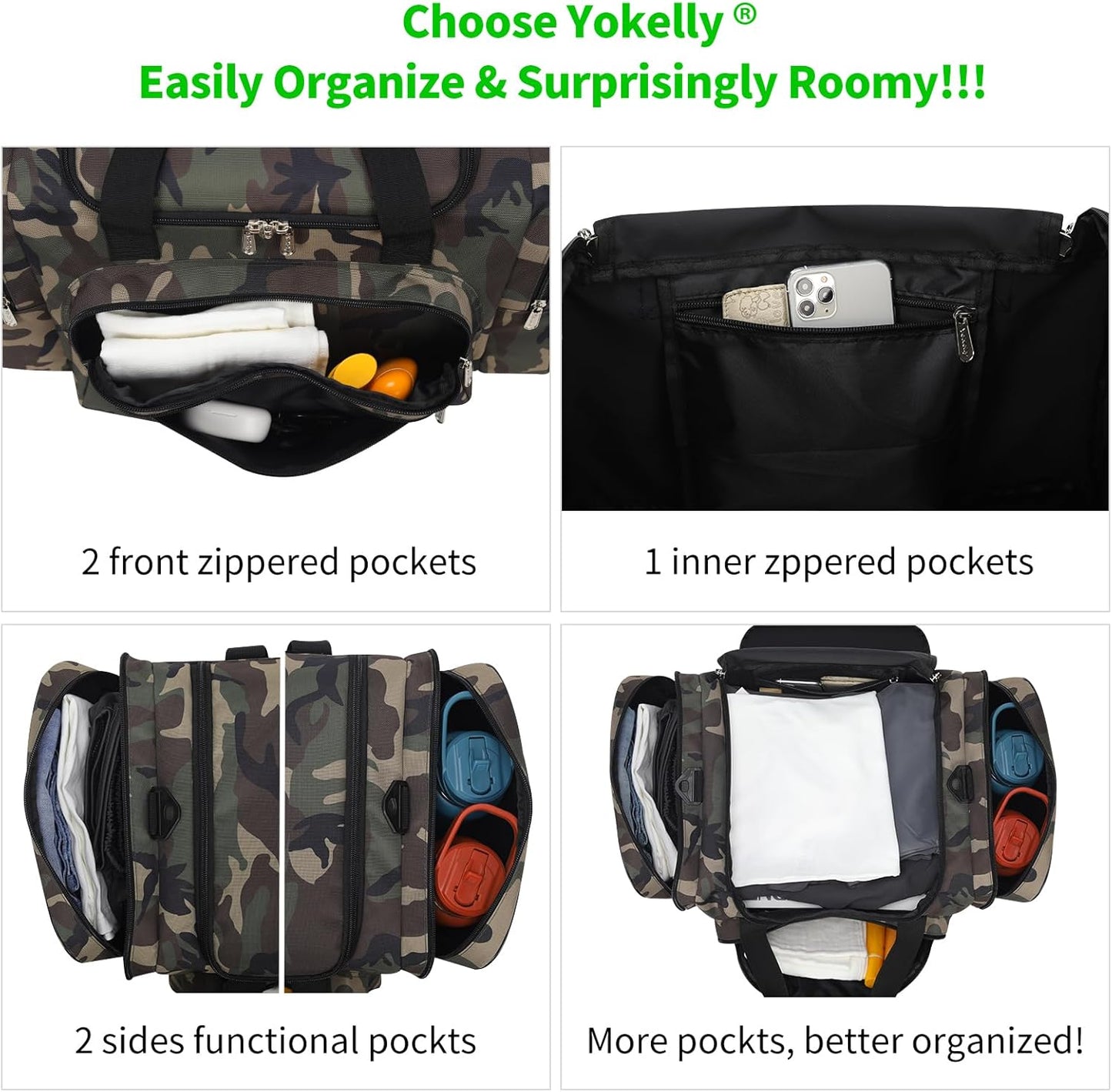 20 inch Sports Duffel Bag - for Travel Gym - Camo