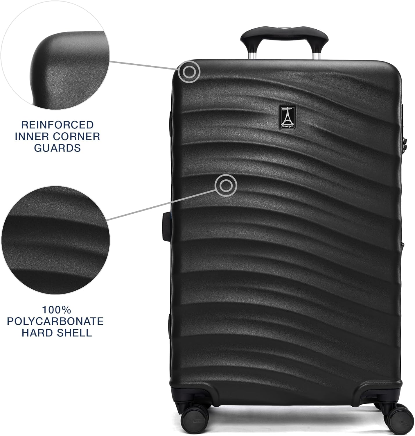 Travelpro Maxlite Air V2 Hardside Expandable Checked Luggage, 8 Spinner Wheels, Lightweight Hard Shell Suitcase, TSA lock, Black, Checked Medium 25-Inch