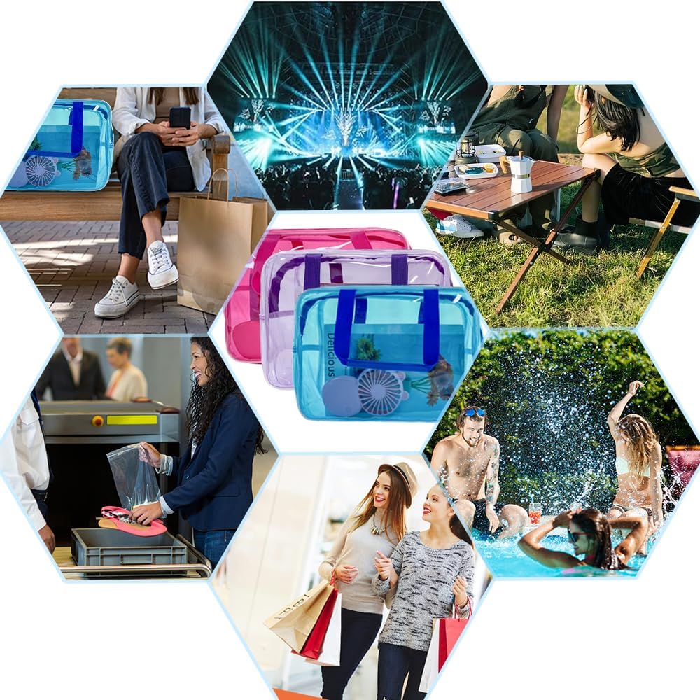 Travel Clear Cosmetic Bag, Toiletry Carry Pouch Makeup Artist Bag, Waterproof Multifunction Toiletry Bag with Zipper Handle Straps, Tote Bag Sky Blue