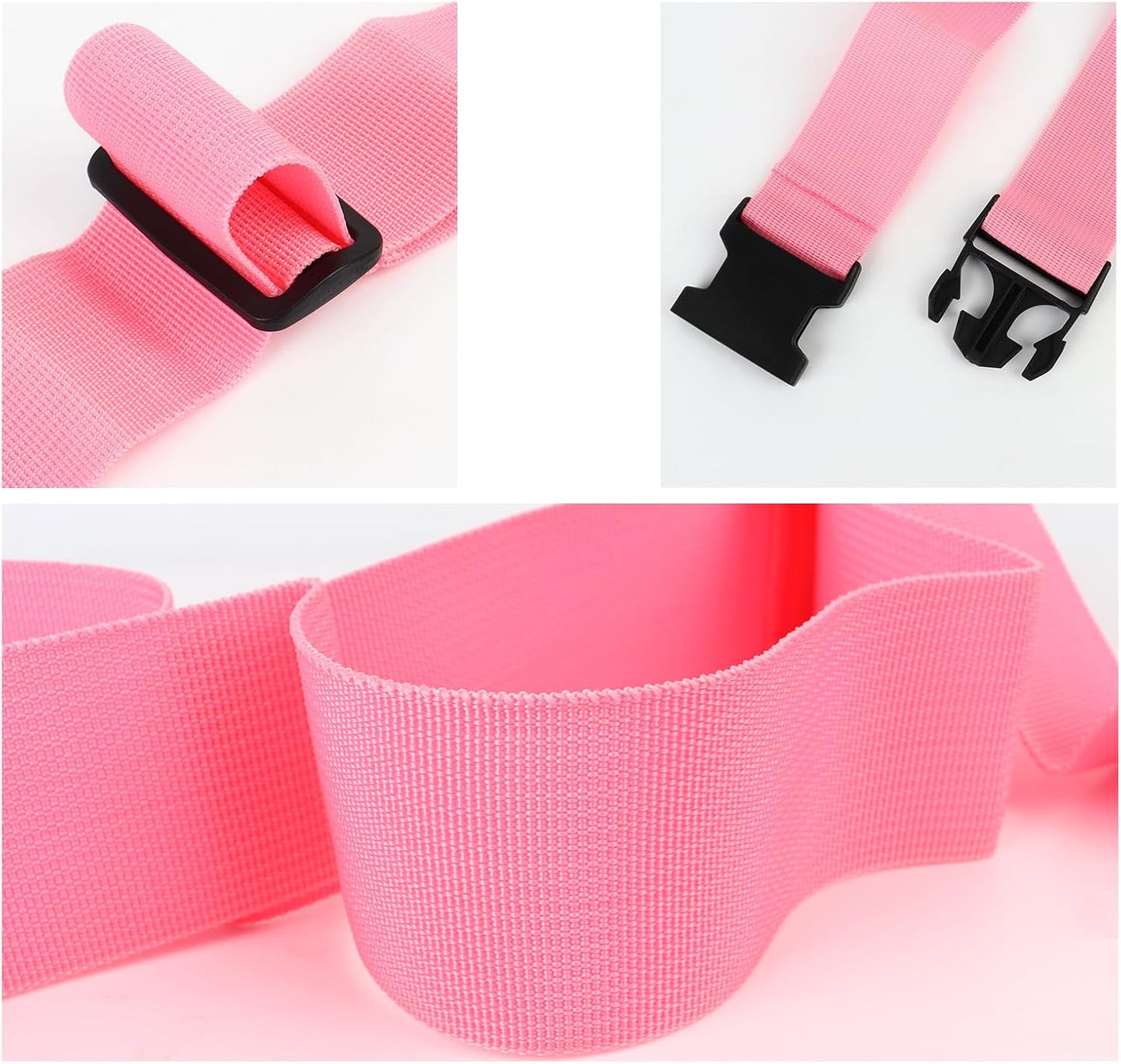 2Pcs Luggage Straps for Suitcase Travel Accessories TSA Approved, 80In Long Belts to Keep Your Suitcase Secure, Adjustable Bag Straps with Quick-Release Buckle for Travel Bag Closure, Pink