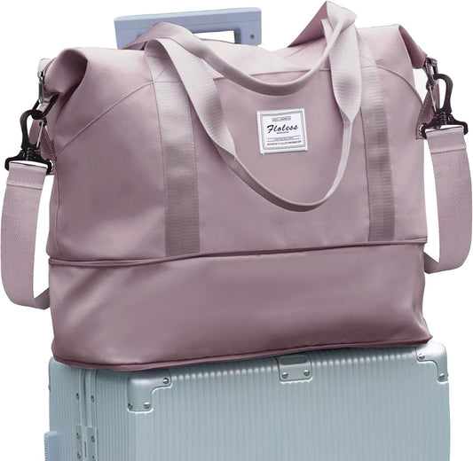 Travel Duffel Bag, Sports Tote Gym Bag, Shoulder Weekender Overnight Bag for Women