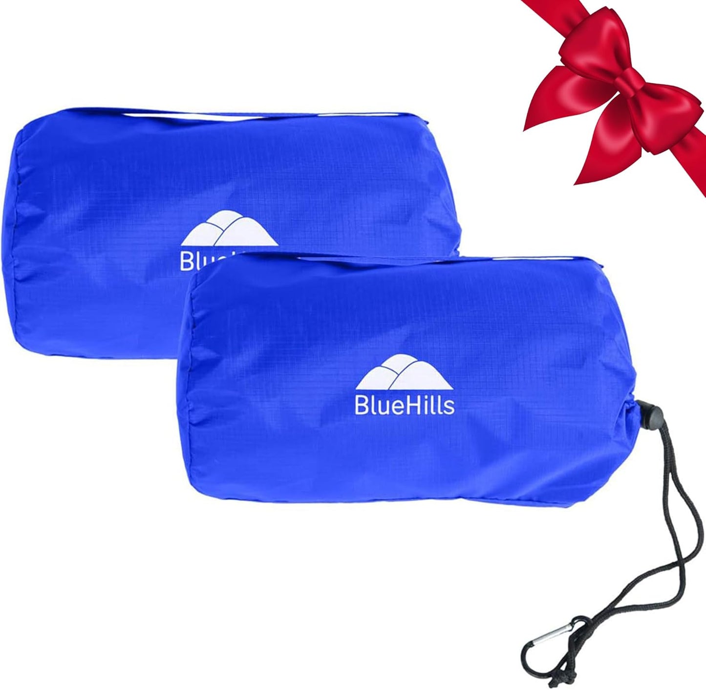 BlueHills Ultra Compact Travel Blanket 2 Pack Large Soft Cozy Portable Blanket Sheet with Carry Case and for Flight Airplane Car Layover Camping Hotel Blue C205-2PK-Royal