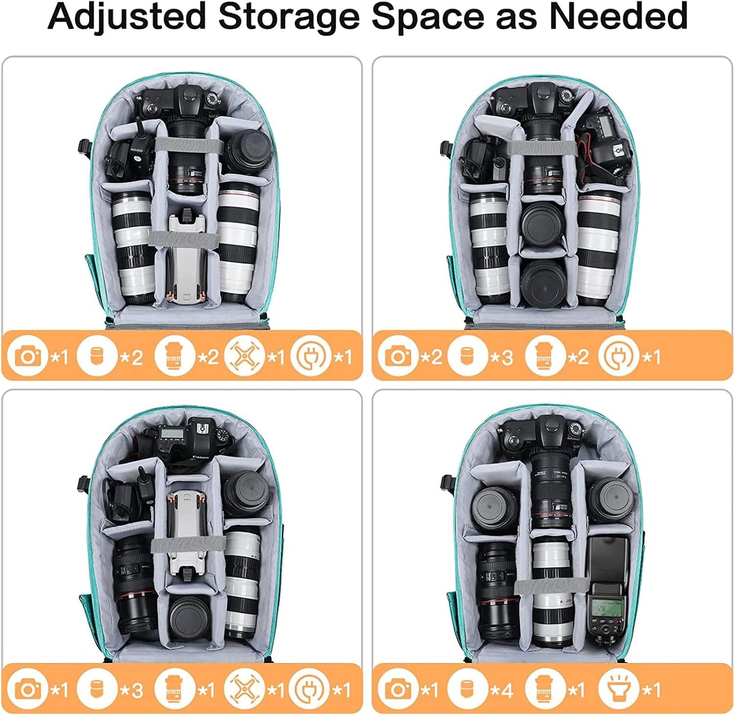 MOSISO Camera Backpack, DSLR/SLR/Mirrorless Photography Camera Bag 15-16 inch Waterproof Hardshell Case with Tripod Holder&Laptop Compartment Compatible with Canon/Nikon/Sony, Aquamarine