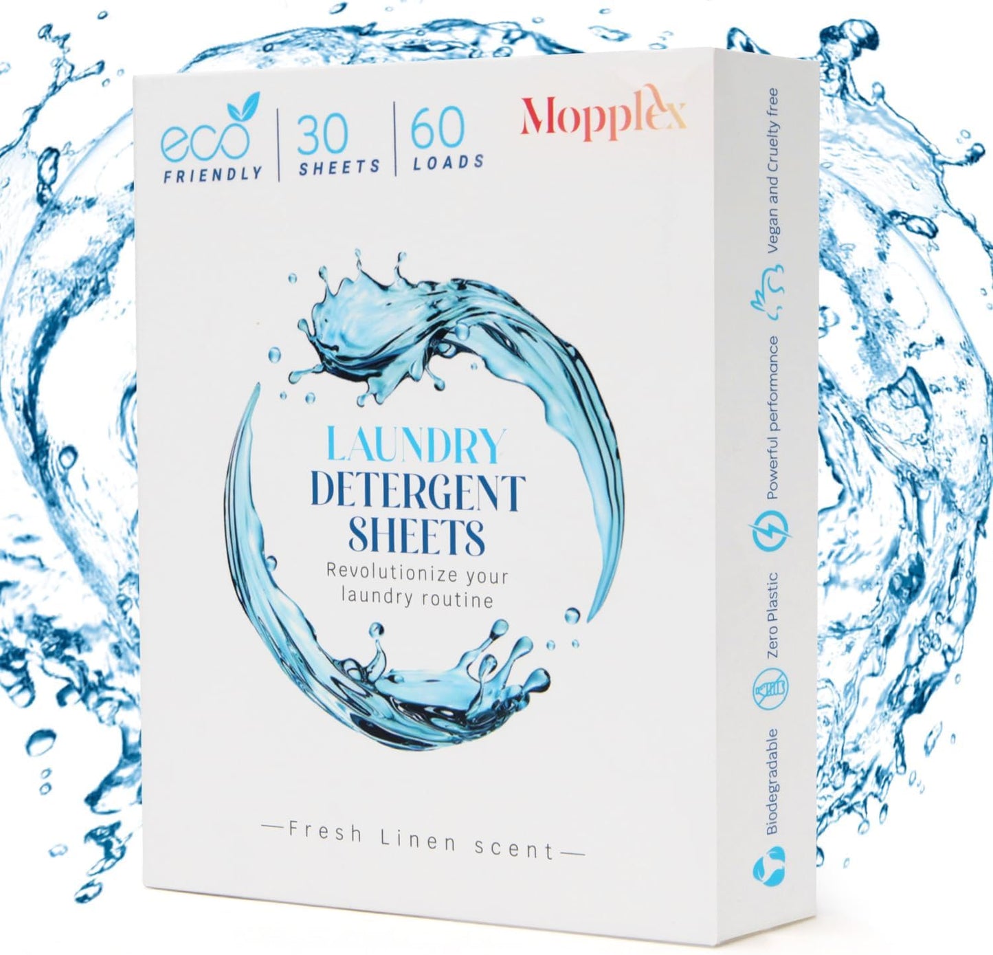 Laundry Detergent Sheets, 30 Laundry Soap Sheets 60 Loads, Travel Friendly Detergent Sheets, Eco Friendly Laundry Detergent Sheets, Compact Washer Sheets for Home & Travel Use