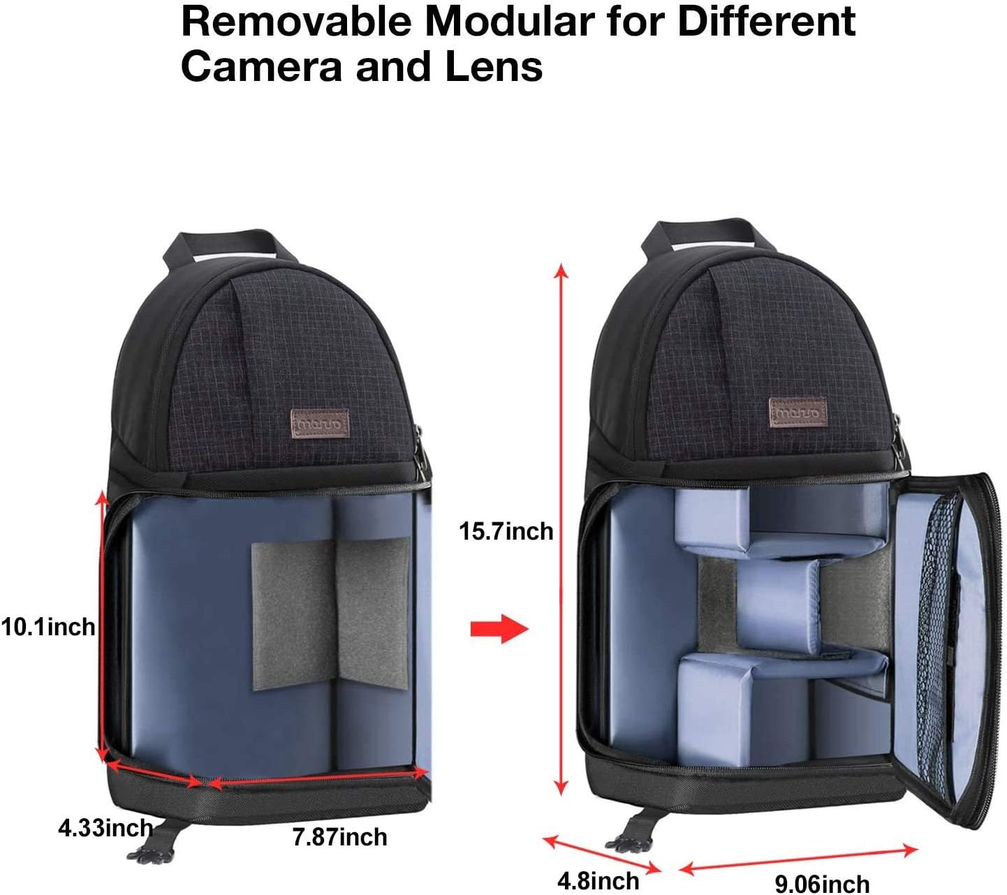 MOSISO Camera Sling Bag, DSLR/SLR/Mirrorless Camera Backpack Case Shockproof Photography Backpack with Tripod Holder & Removable Modular Inserts Compatible with Canon/Nikon/Sony/Fuji