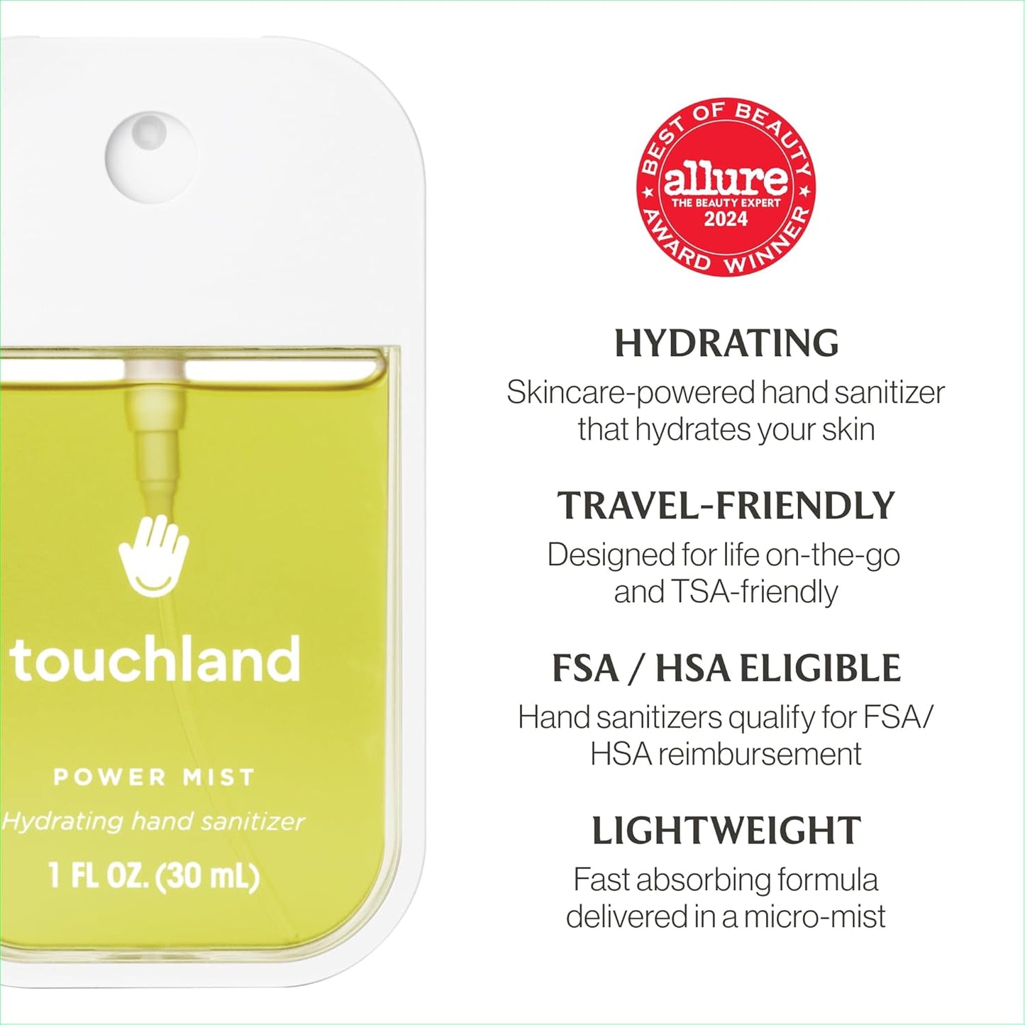 Touchland Power Mist Hydrating Hand Sanitizer Spray, BLOSSOM Trio Set (Lavender, Vanilla, Rainwater), 1 FL. OZ. Travel Size (Set of 3)