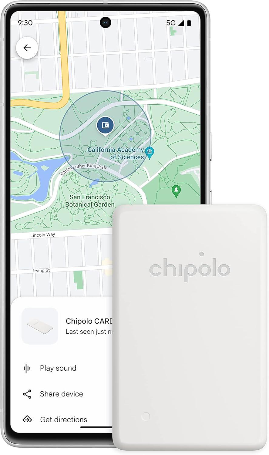 Chipolo Point Bundle - 1X ONE + 1x Card Item Finder, Bluetooth Tracker, Wallet Finder - Works with Google's Find My Device app (Android only) (Off White)