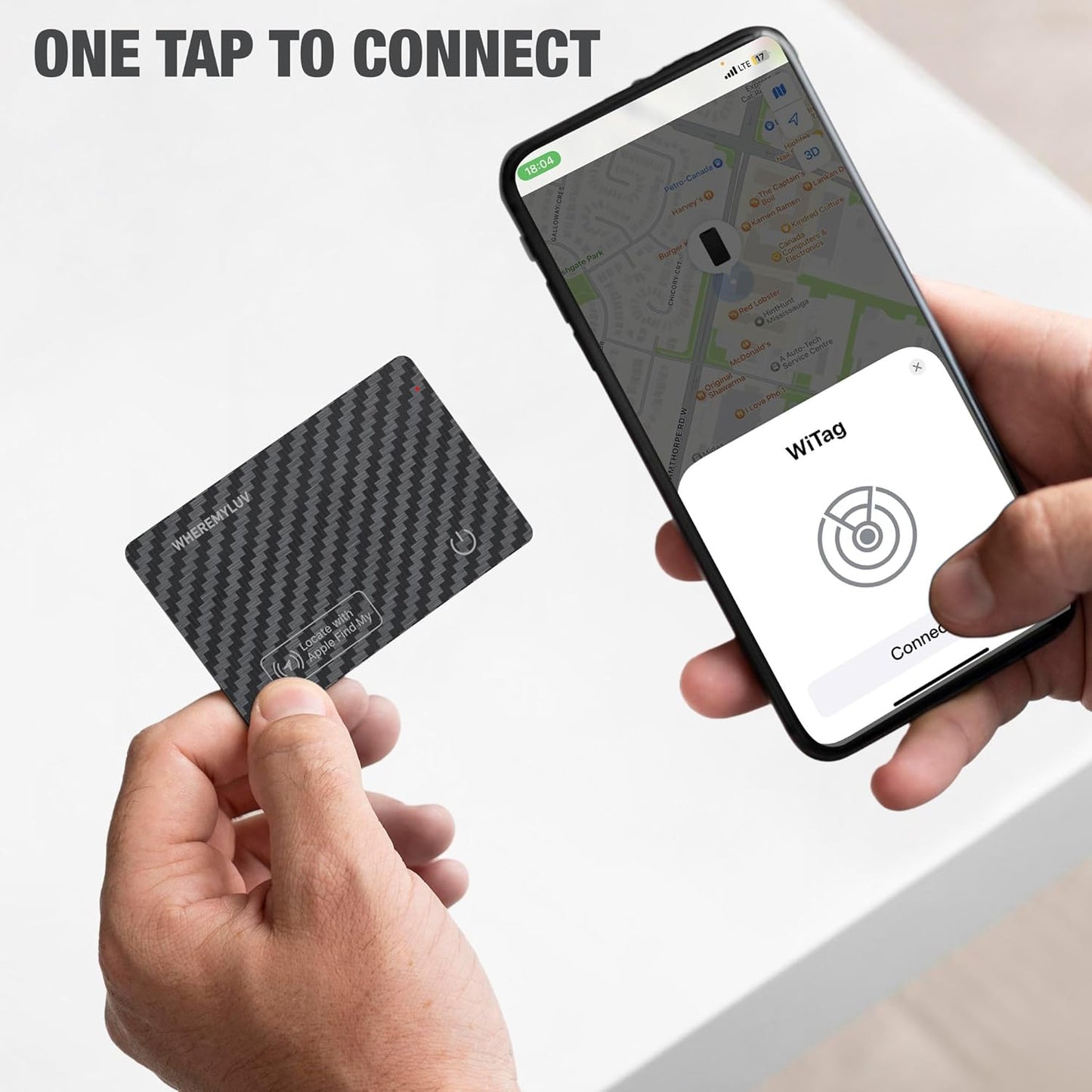 WHEREMYLUV-Item-Finder-for-Wallet, Ultra Thin Bluetooth Tracker Card Compatible with Apple Find My, Rechargeable GPS Locator, IPX8 Waterproof, Slim Smart Card for Men & Women