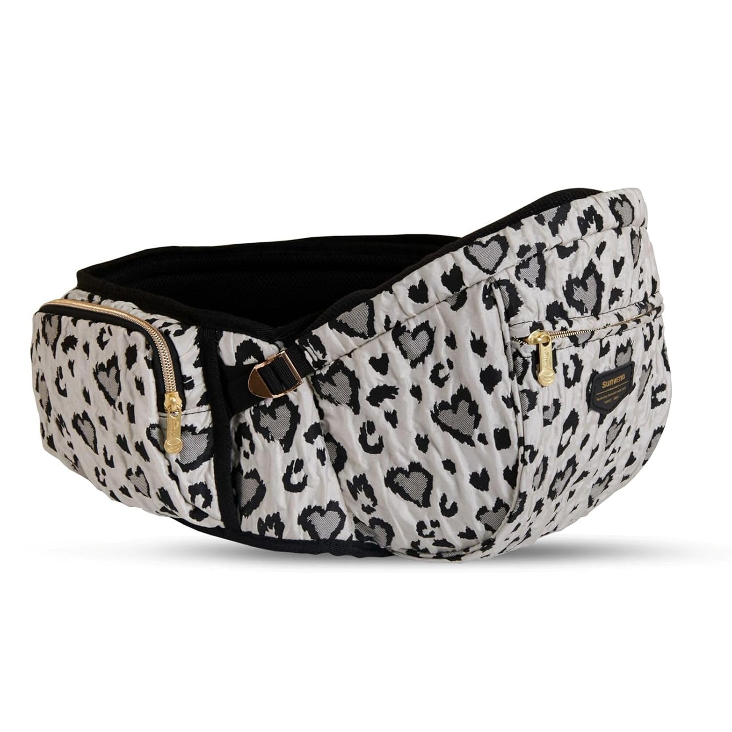 Sunveno Hip Baby Carrier with Seat,Ergonomic Baby Hip Carrier,Front-Facing Baby Holder,Anti-Slip Seat Surface,Wide and Adjustable Waistband,Multiple Pockets,Newborn to Toddler up to 45lbs,Leopard
