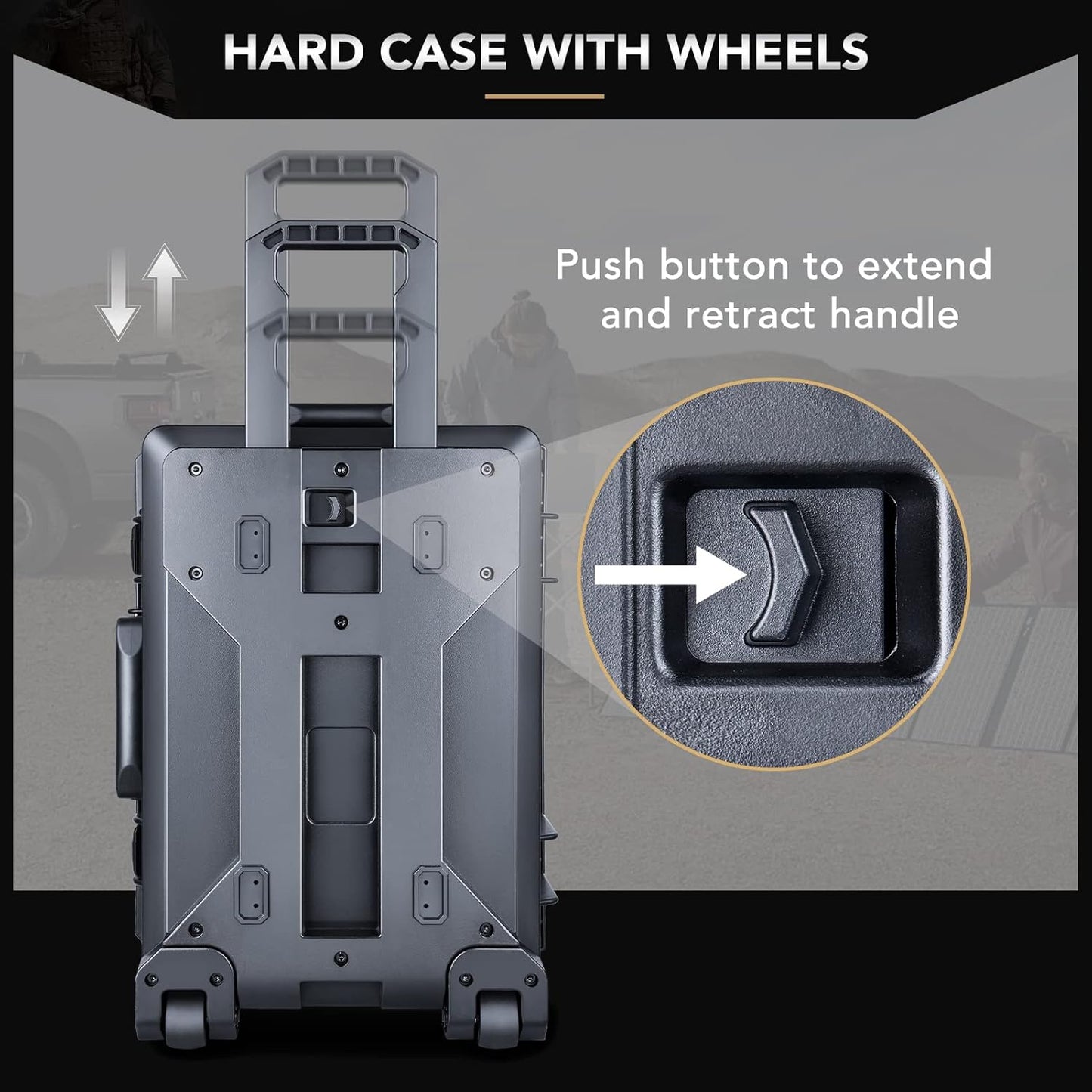 Lykus HC-5230 Large Waterproof Hard Case with Wheels and Customizable Foam, Interior Size 20.5x14.2x13.6 inch, Suitable for cameras, lenses, electronic equipment and more