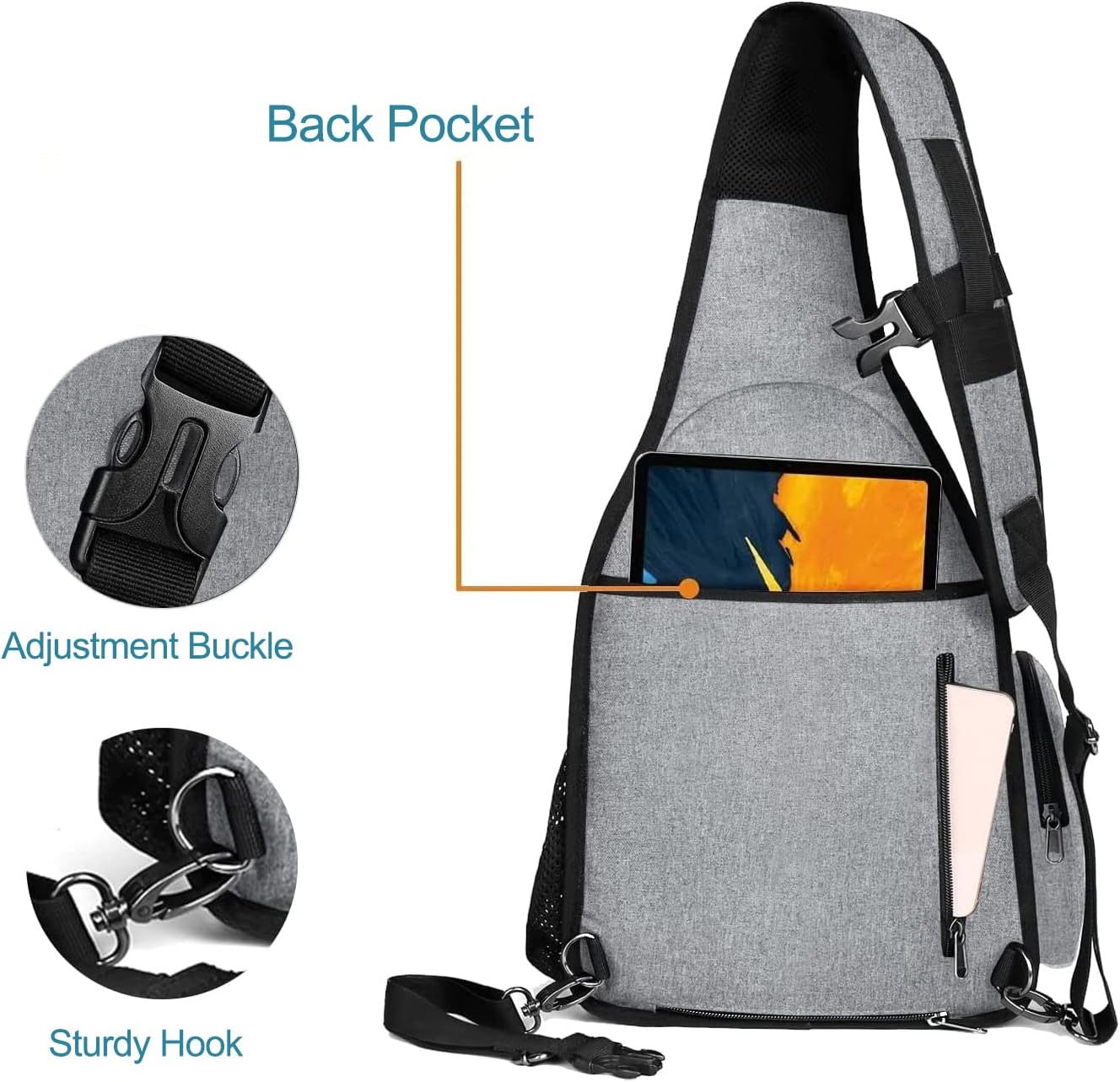 MOSISO Camera Bag Sling Backpack, DSLR/SLR/Mirrorless Full Open Camera Case with Tripod Holder&Rain Cover&Modular Insert, Photography Backpack Compatible with Canon/Nikon/Sony/Fuji, Grey