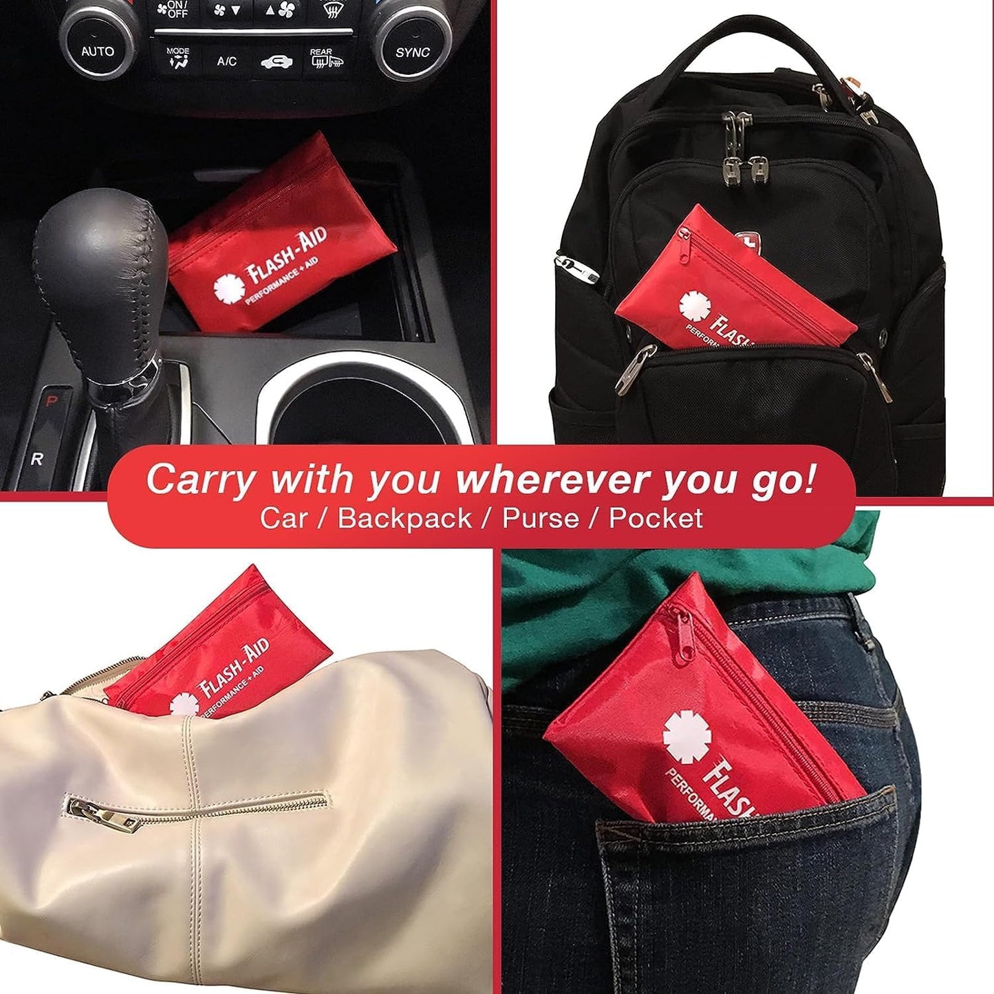 First Aid Kit – 4-Pack of Compact Travel IFAKs – Mini First Aid Kits for Emergency Preparedness, Events, Travel, Hiking, Camping, and Everyday Use – Portable and Lightweight