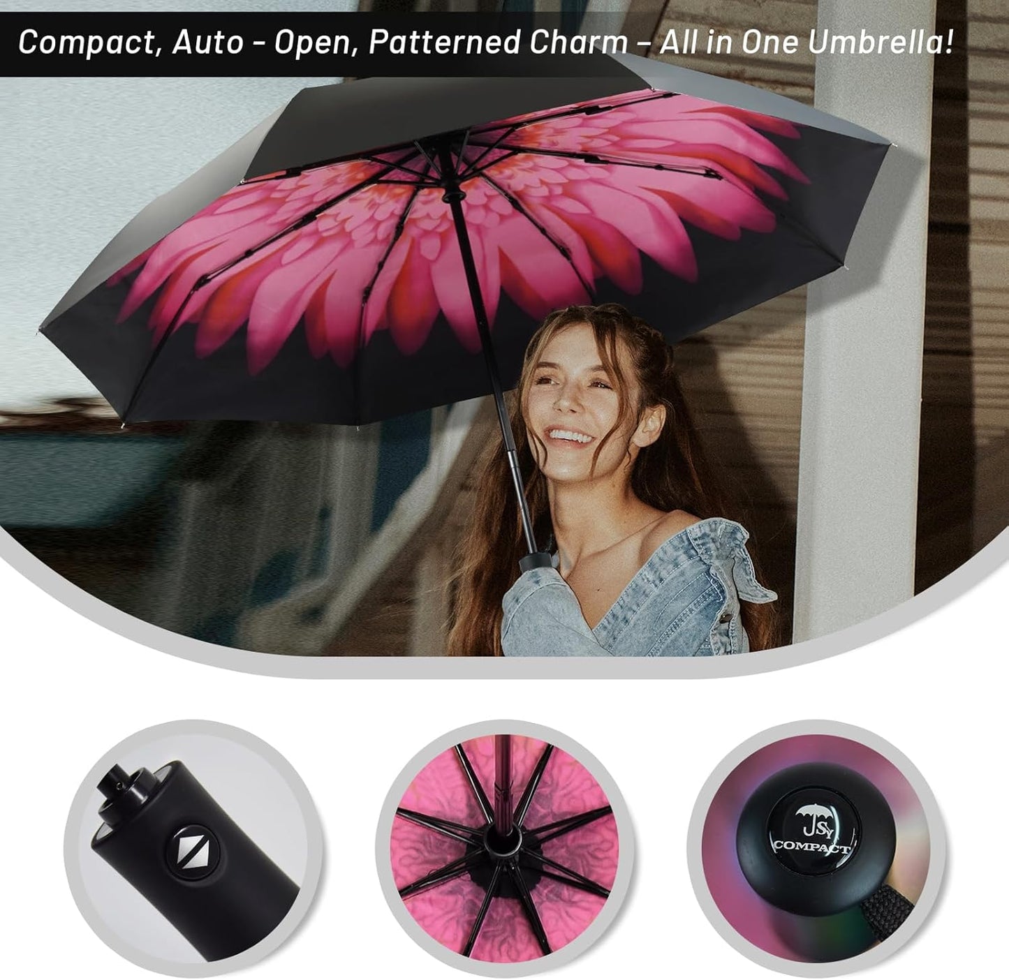 SY COMPACT Travel Umbrella Windproof Automatic Umbrellas Small Compact UV Sun Protection Factory Outlet Umbrella