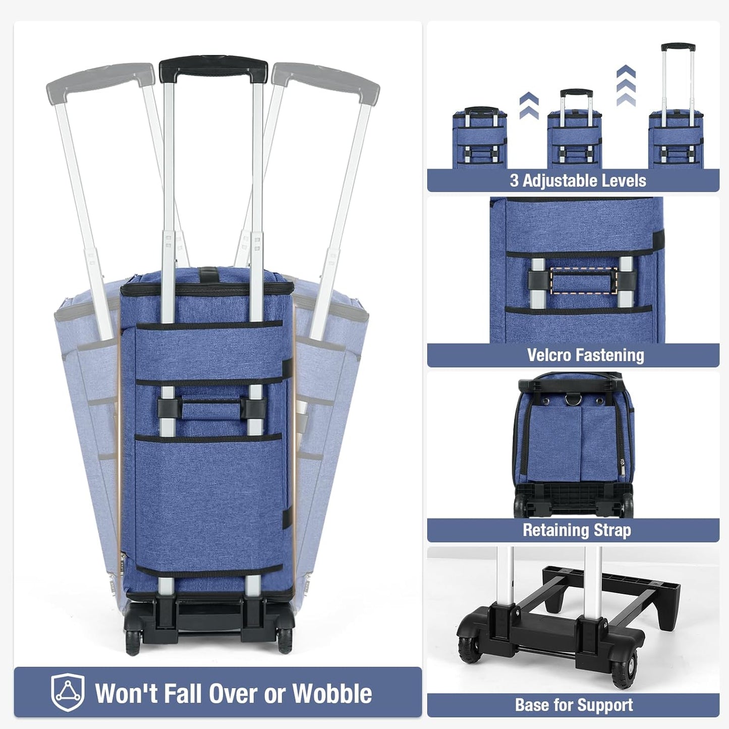 Garment Bags with Wheels, Garment Convertible Weekender Bags, Large Garment Bags for Travel, Duffle Luggage Bag Garment Bag (Blue, Medium)