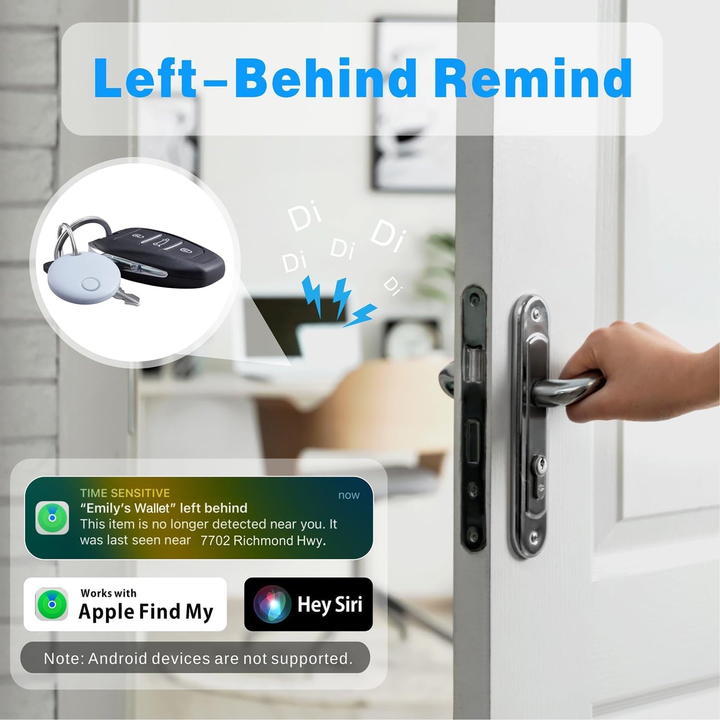 Air Tracker 2 Pack, Smart Bluetooth Tracker Works with Apple Find My (iOS Only), Item Finder Trakcer Tag Locator for Luggage, Backpack, IP67 Waterproof