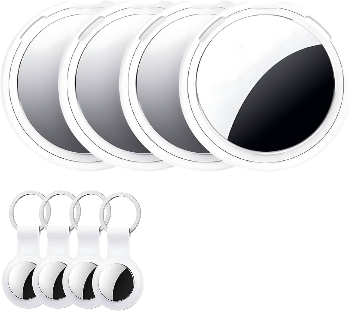 Tracker Tags-4 Pack [Apple MFi Certified] Pair with Apple Find My(iOS Only) Smart Bluetooth Tracking Tags Key Finder Item Locator Waterproof Worldwide Tracker for Pets Wallet Backpack Dogs Luggage