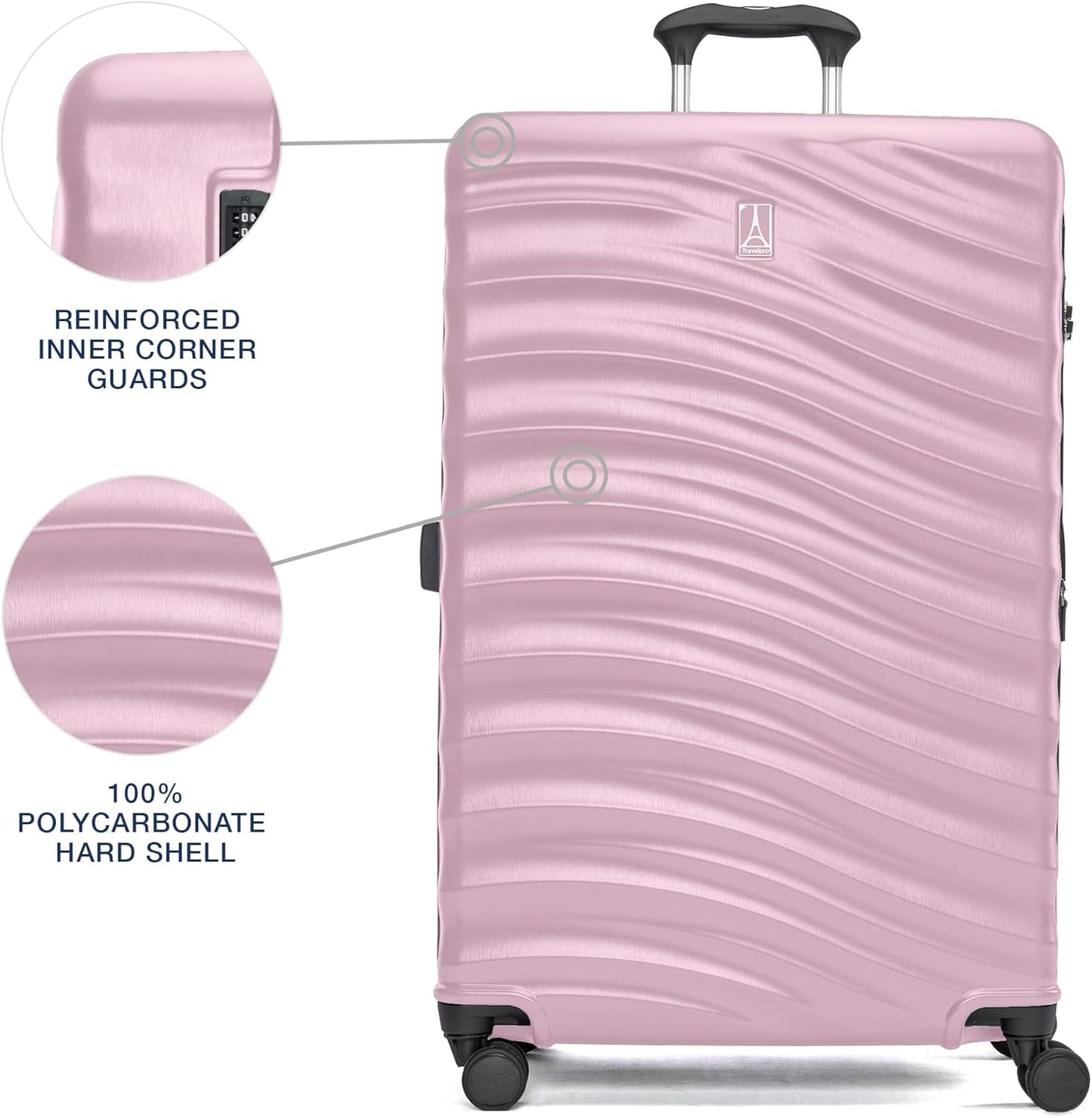 Travelpro Maxlite Air V2 Hardside Expandable Checked Luggage, 8 Spinner Wheels, Lightweight Hard Shell Suitcase, TSA lock, Pink, Checked Large 28-Inch