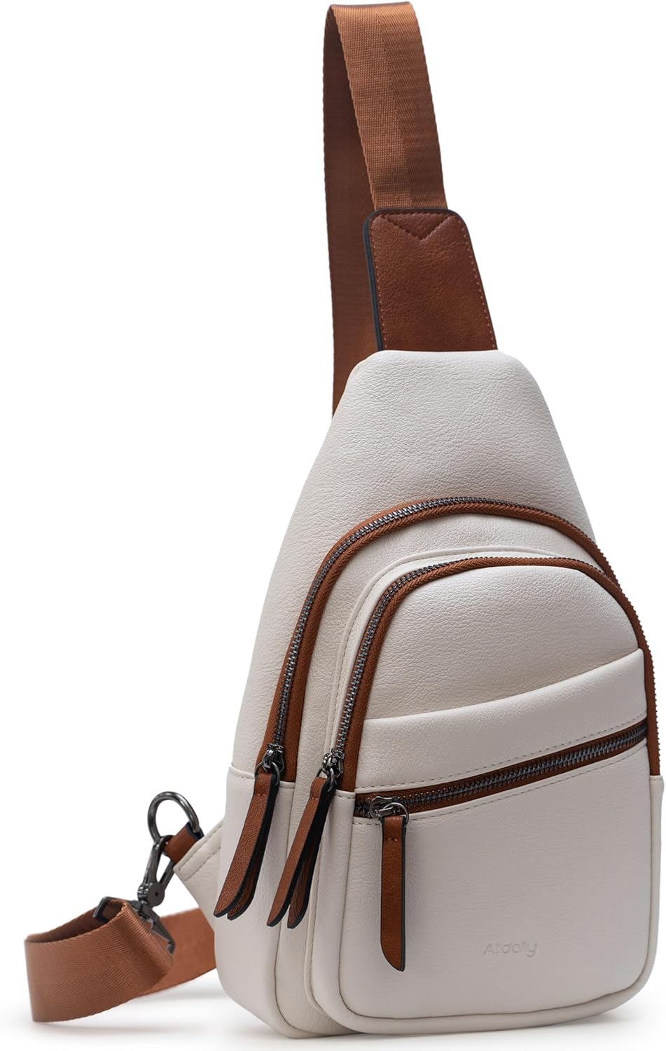 Alldaily Large Sling Bag for Women Crossbody Purse Leather Fashionable Trendy Chest Bag for Travel, Fanny Pack (White)