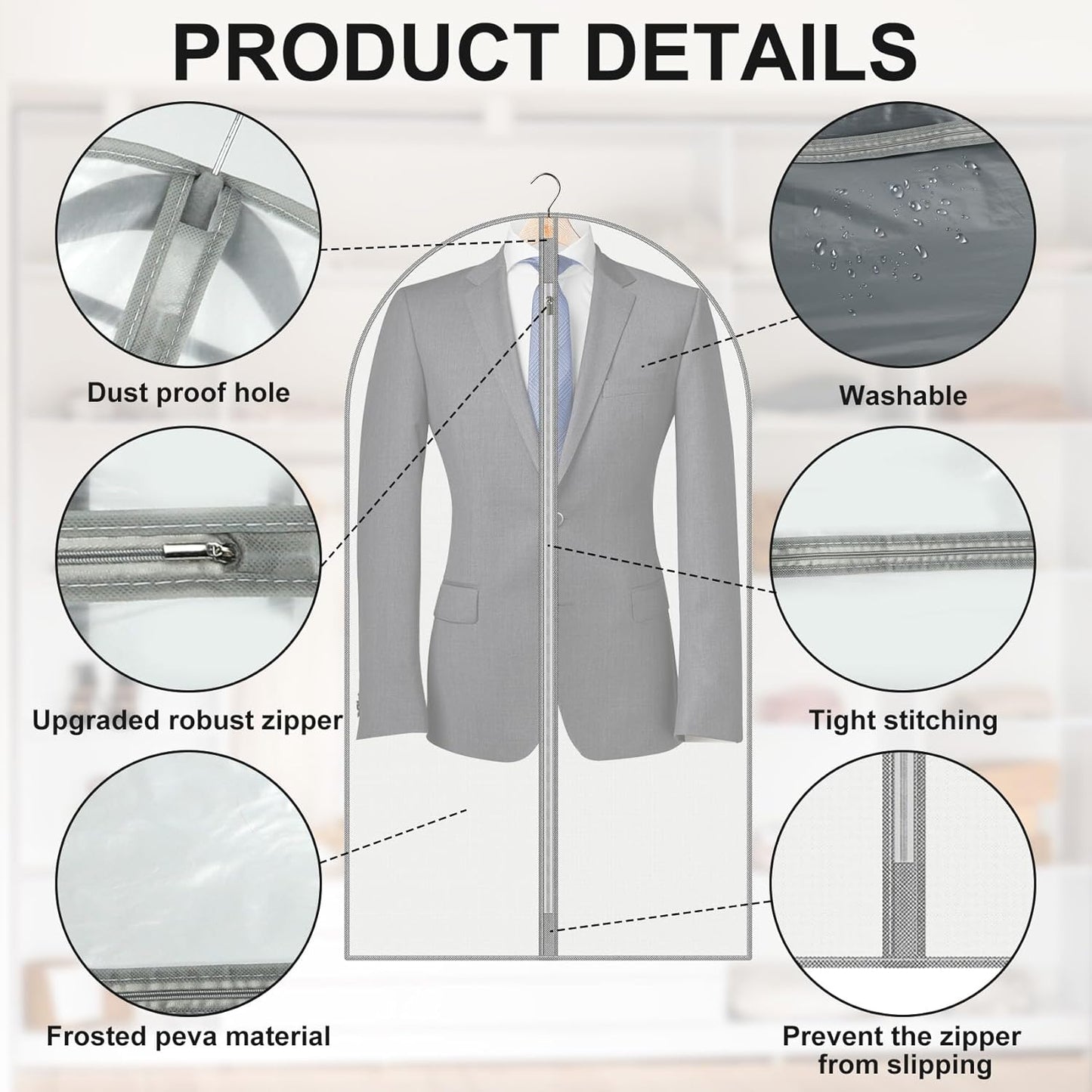 Vacuum Storage Bags, Compression Space Saver Vacuum Seal Bags for Clothing Travel Luggage Comforters Blankets Pillows Bedding (Transparent, 12 Pack)