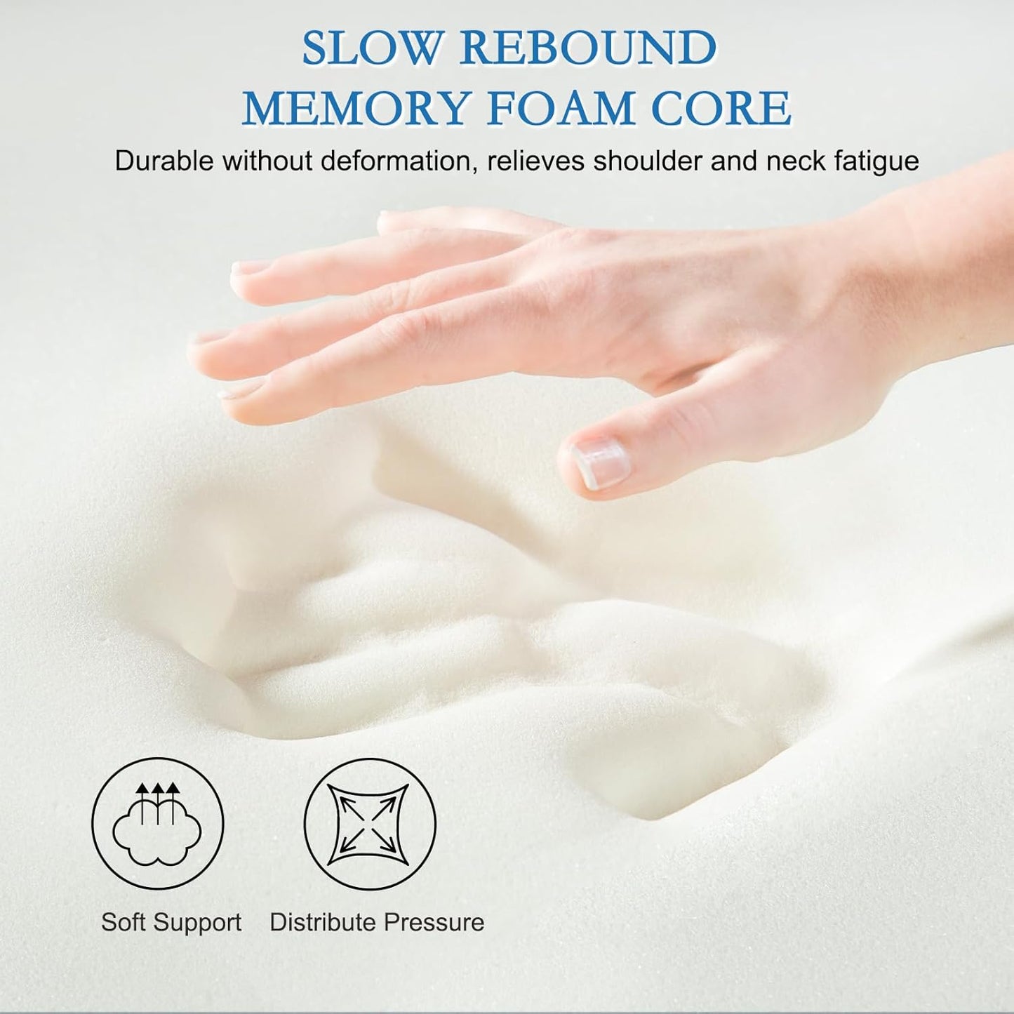 YOUR MOON Memory Foam Travel Pillow, Pure Cotton Cover, Compressible Camping Pillow for Sleeping, Portable Backpacking Support Pillows for Hiking, Car & Airplane (White)