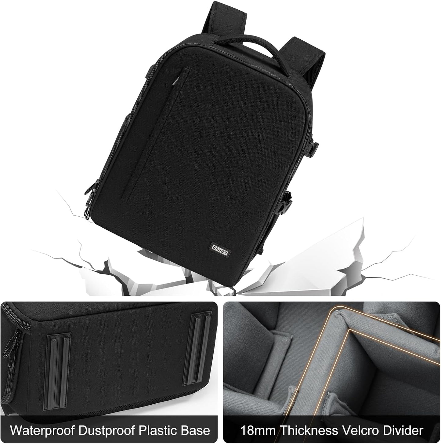 CADeN Camera Backpack, Extra Large DSLR Camera Bag with 17" Laptop Compartment, Waterproof Rain Cover, Professional Travel Hiking Camera Backpack Bag