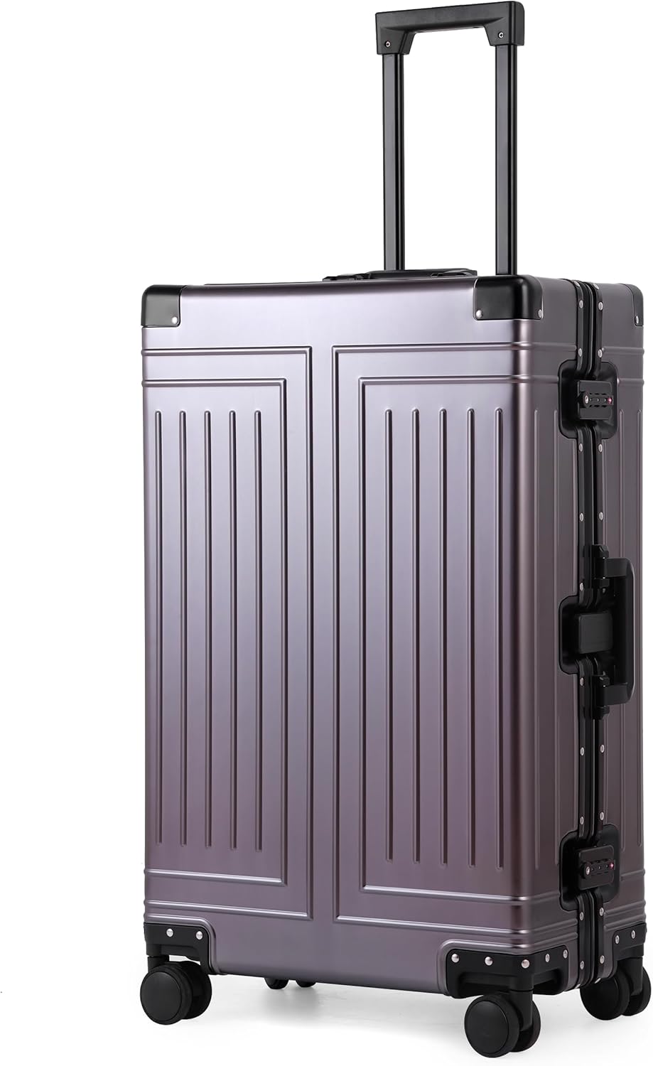 All Aluminum Magnesium 28inch Luggage，Cut from Whole Aluminum Sheet（3rd Generation,Premium Metal zipperless suitcase ） (grey, 28inch)