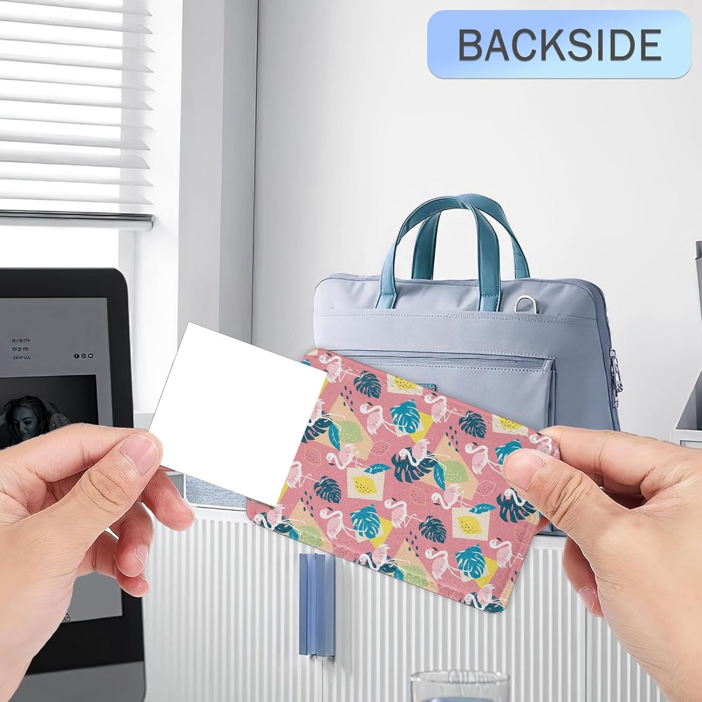 Pink Flamingo Luggage Tags,2 Pack Tropical Palm Leaves Luggage Tag,Leather Privacy Cover ID Label with Stainless Steel Loop for Women Men Kids Girls Travel