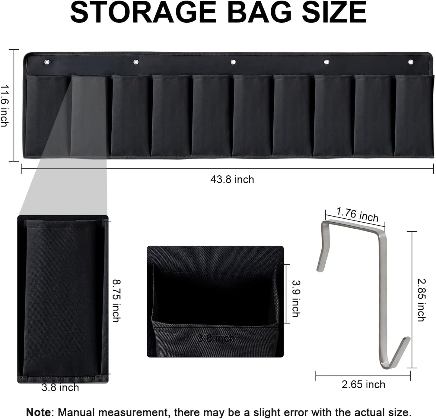 RV Shoe Pockets 10 Pockets Heavy Hanging Bedside Storage Organizer with Sturdy Hooks Storage Pockets Hangs on Bed for Shoes Toys and Tool Accessories