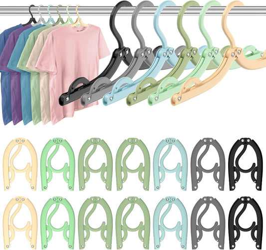 36 Pcs Travel Hangers Portable Foldable Travel Hanger Organizer, Plastic Cruise Ship Essentials Clothes Folding Hangers for Camping Flying RV Europe Vacation Essentials Suitcase, Vivid Black