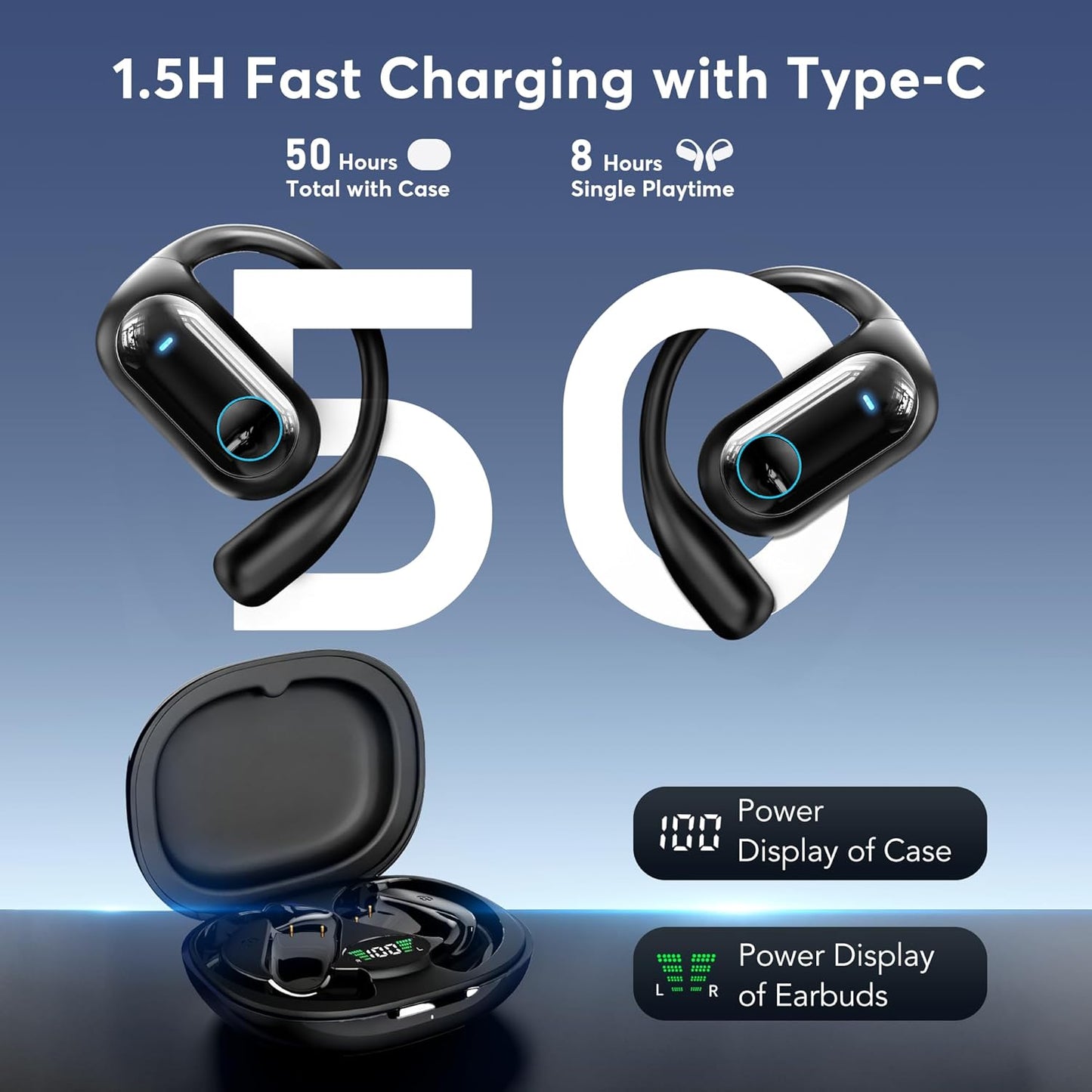 168 Languages AI Translation Earbuds, Bluetooth 5.4 Headphones Translator, 4-in-1 Smart Mode Touch Screen Real-Time Earphones Fit iOS and Android Ideal for Travel Business and Learning, Black