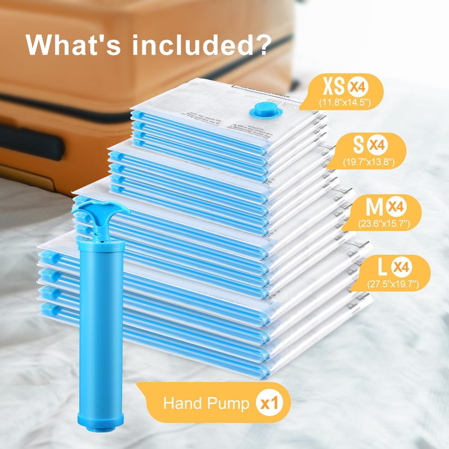 Vacuum Bags for Travel, Space Saver Vacuum Storage Combo (16 Pack)