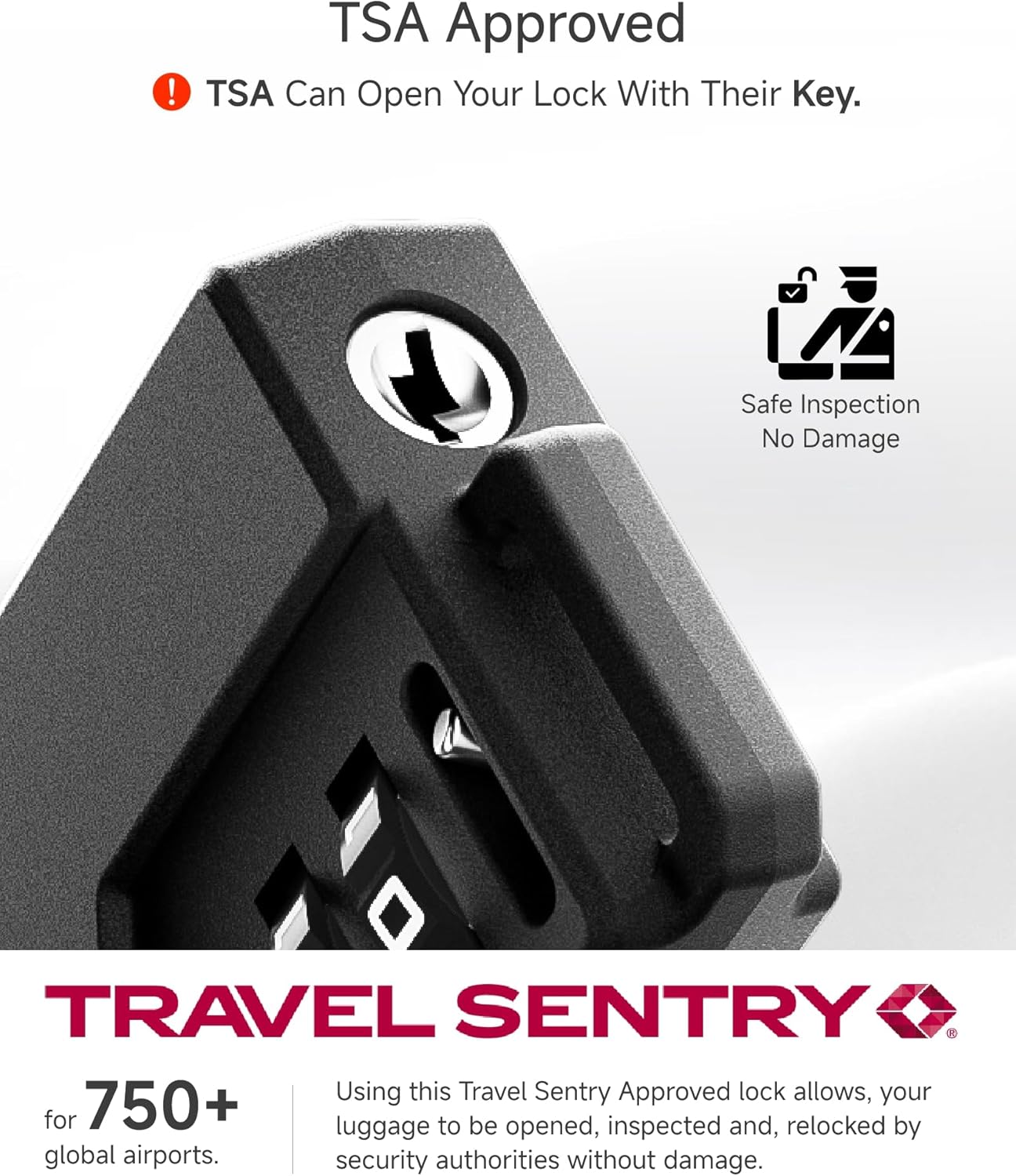 LUGGEX TSA Locks for Luggage, Suitcase Locks TSA Approved, Luggage Locks, Ease of Use & Durable