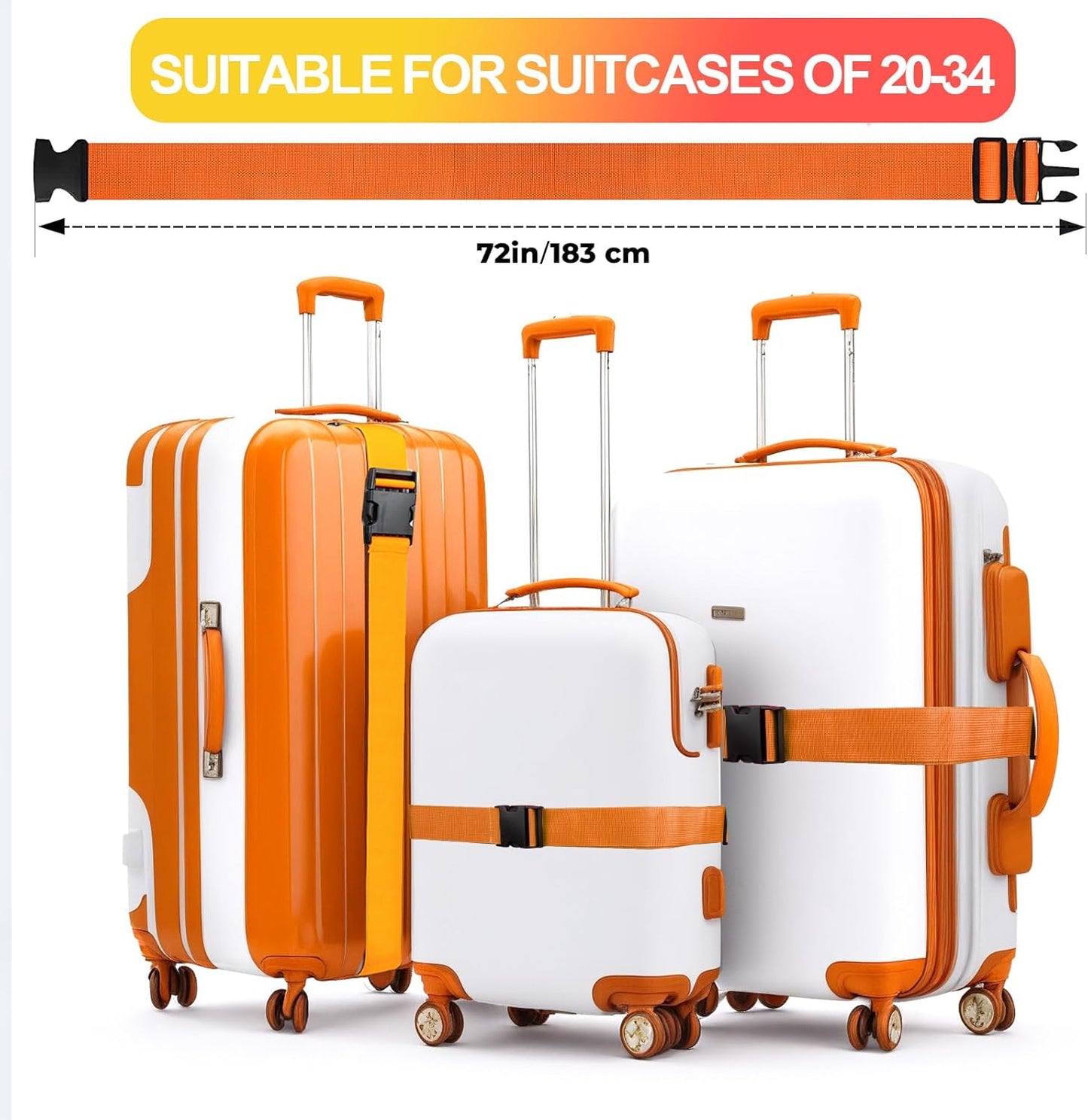 Luggage Straps for Suitcases TSA Approved, Travel Belt Suitcase Belt, Suitcase Straps TSA Approved, Luggage Belt Strap TSA Approved, Travel Straps for Luggage, Luggage Band Bag Straps 4 Pack