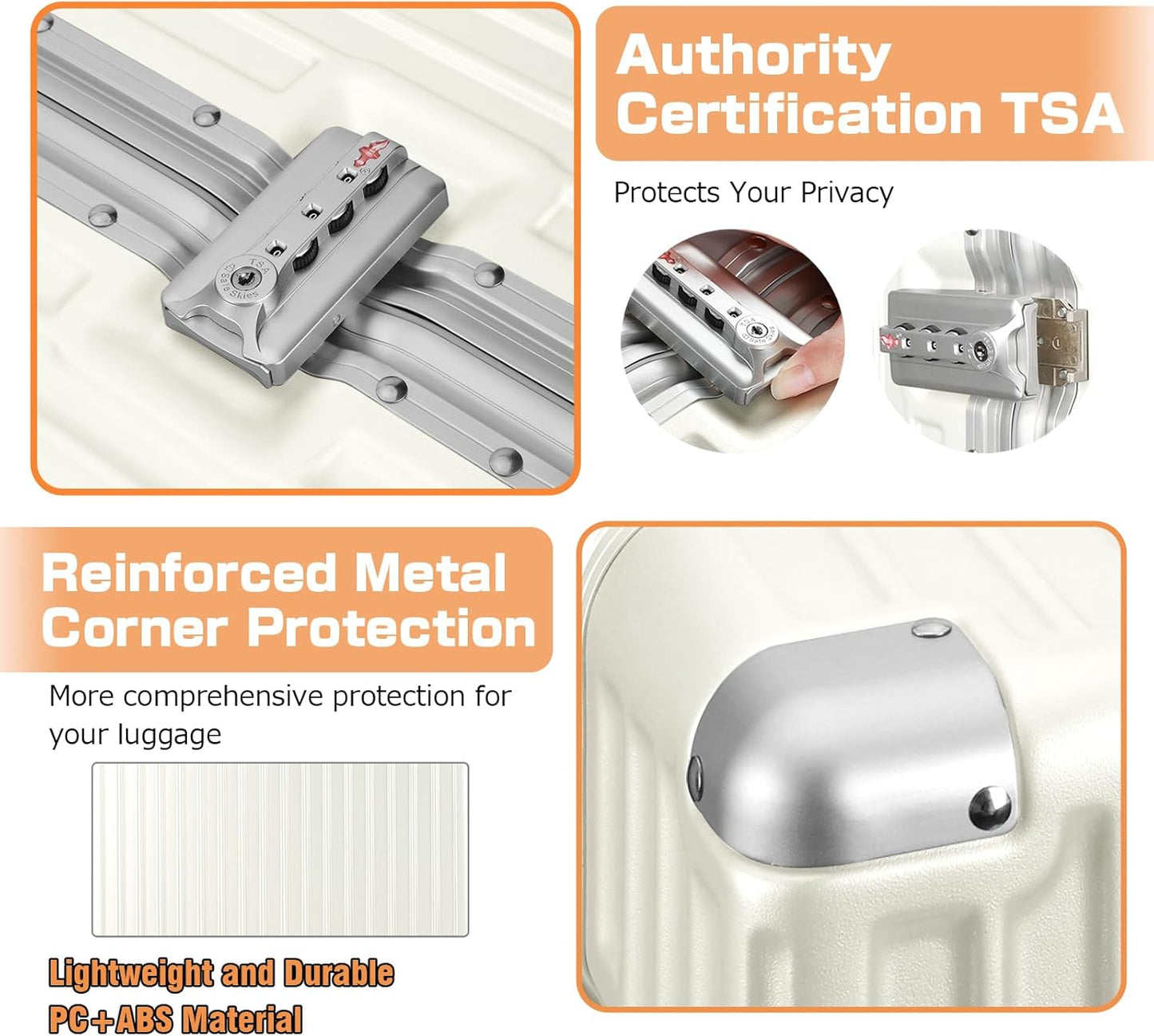 AnyZip Luggage PC+ABS Aluminum Frame Zipperless Checked Luggage Hard Shell Suitcase with TSA Lock Double Spinner Wheels 28 Inch Haze Blue