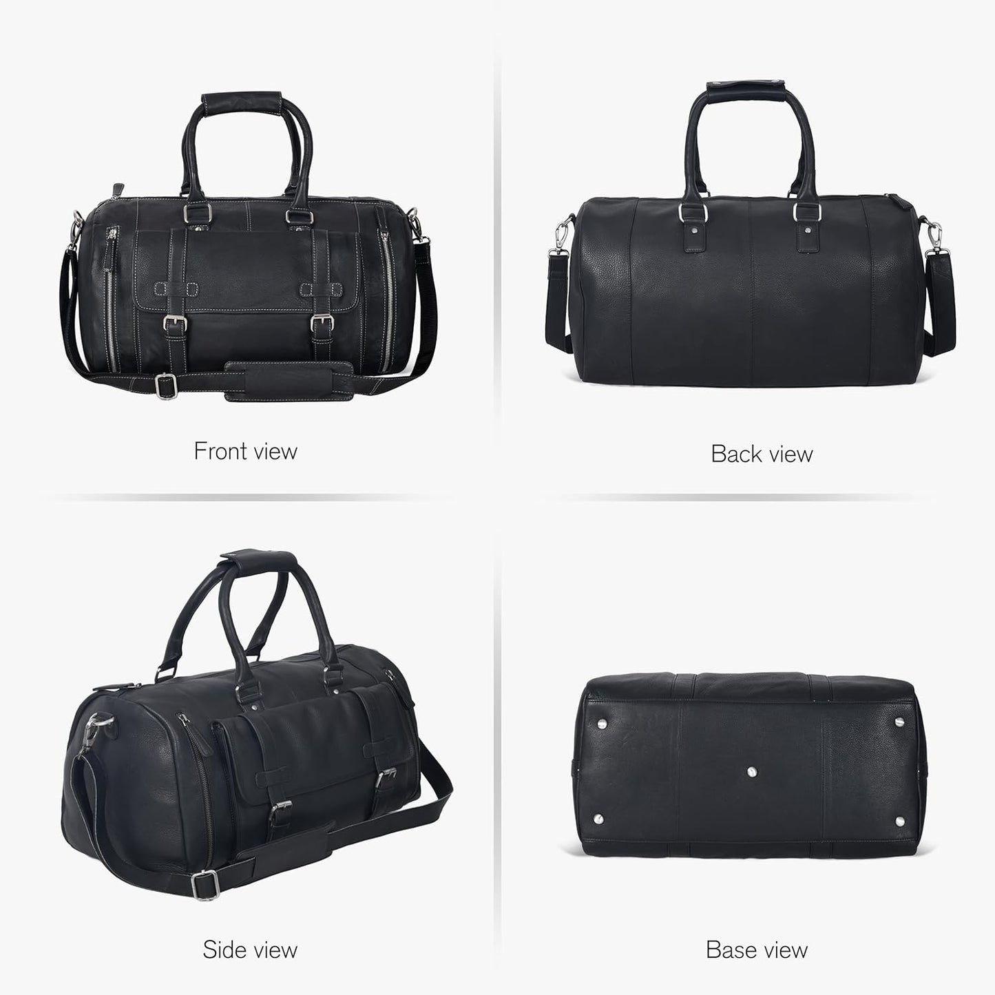 Genuine Leather Duffle Bag for Men | Vintage Weekender Travel Bag | Overnight Carry-On Luggage | Handmade Leather Gym Bag for Men