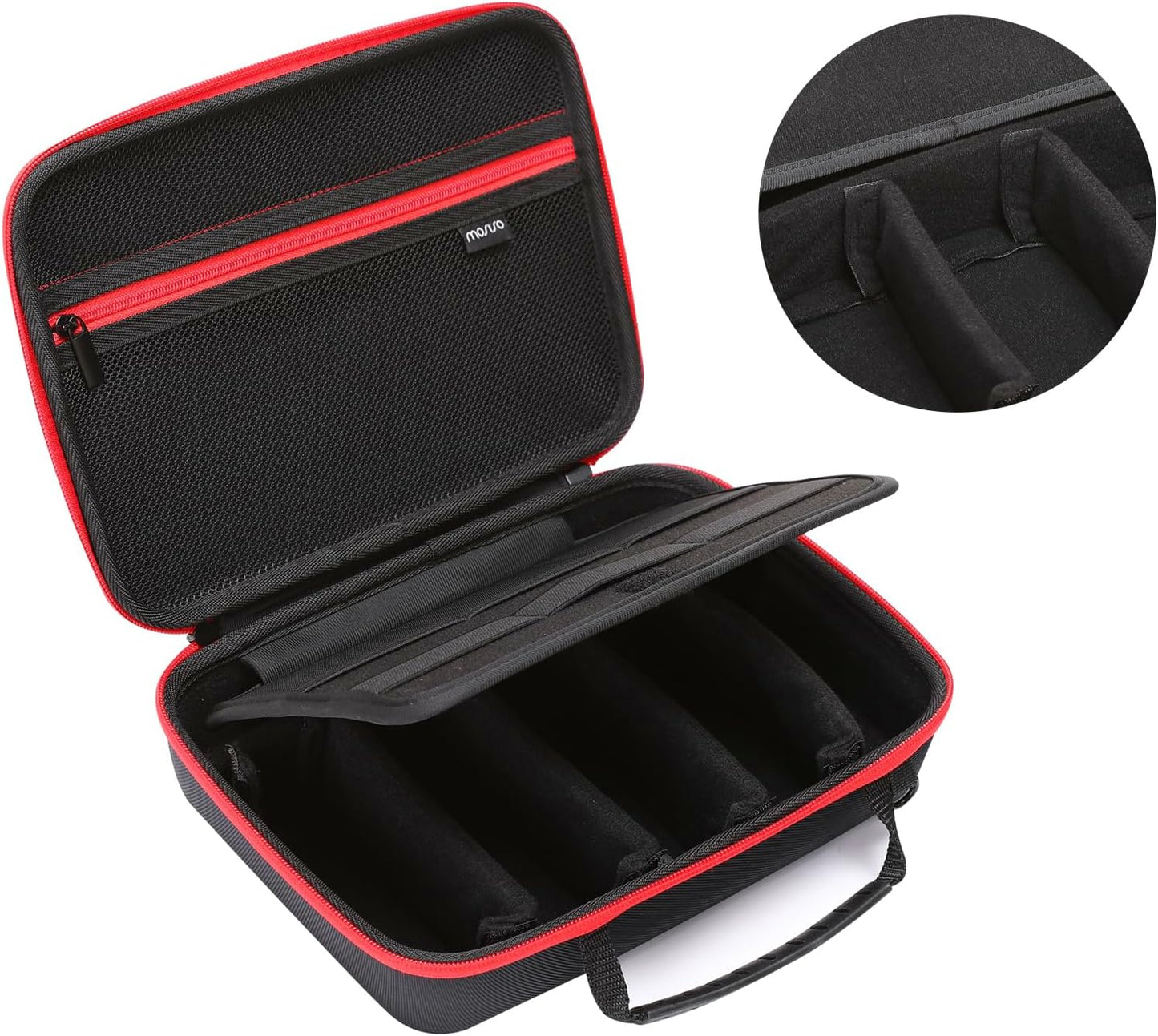 MOSISO Camera Case Compatible with GoPro Hero 13/12/11/10/9/8/7, Hard Travel Carrying Case Compatible with AKASO EK7000/V50/Brave 4/7 LE/8, EVA Case with Handle & Snap Hook for Action Camera, Black