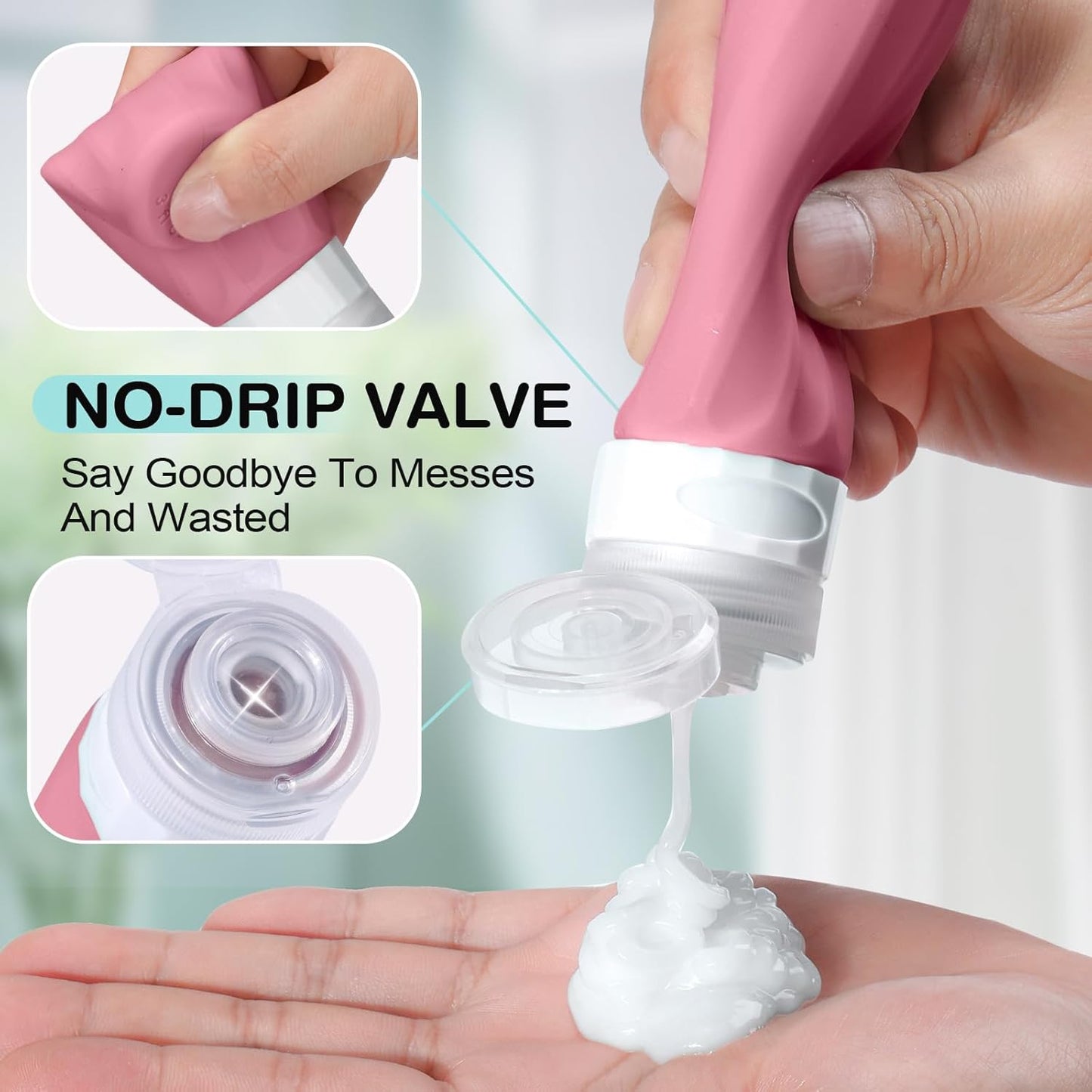 14pack Travel Bottles for Toiletries, TSA Approved Travel Size Toiletries Containers Set, Premium Silicone Leak Proof Refillable Bottles & Creams Jars Accessories Kit W/Clear Bag (Vibrant)