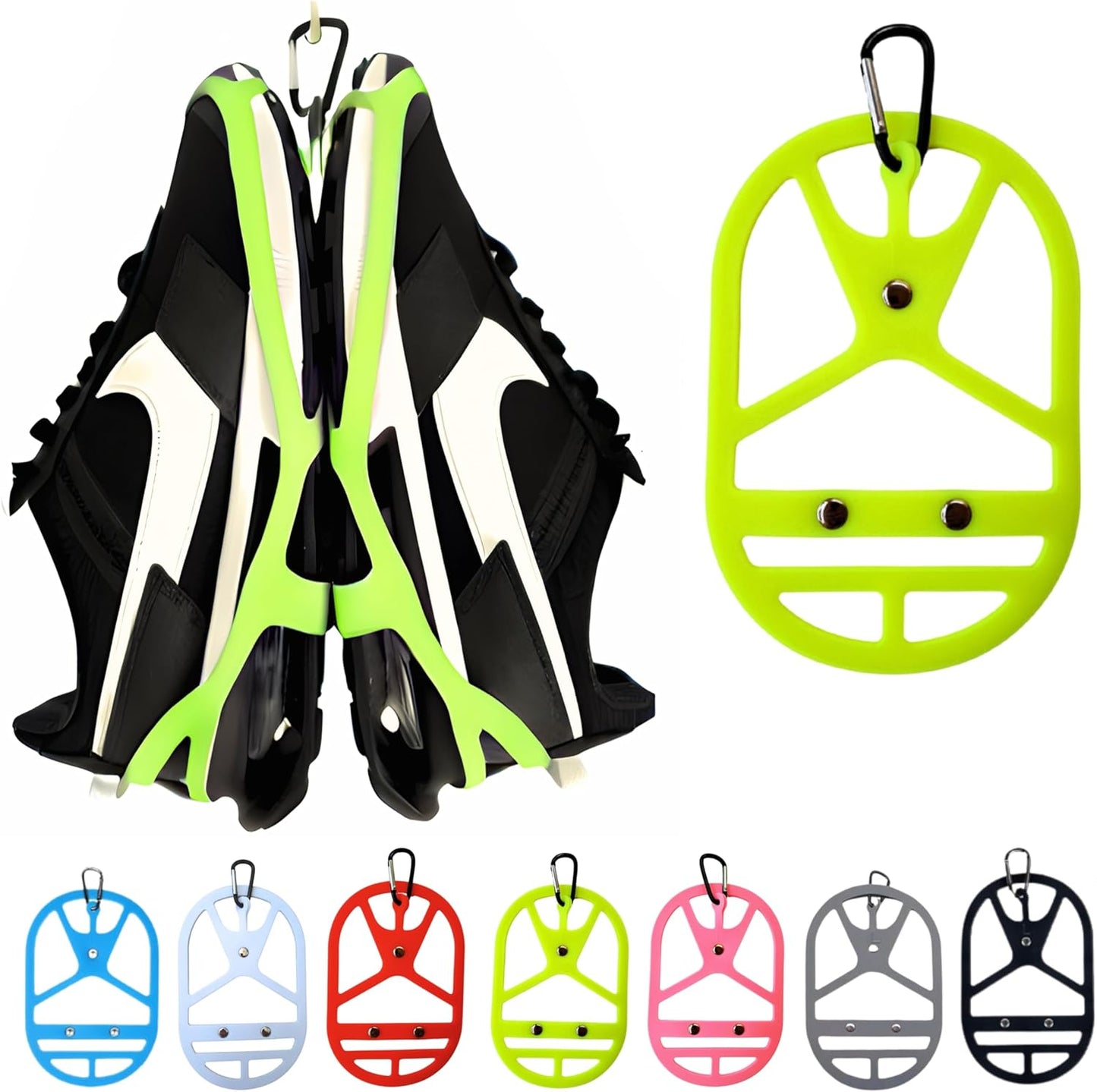 Shoe Holster For Backpack with Clip Hanger. Footwear Holder with Clip for Sneakers, Cleats, Bowling, Soccer, Basket, Football. For Travel, Outdoors, Sports & Space Saving