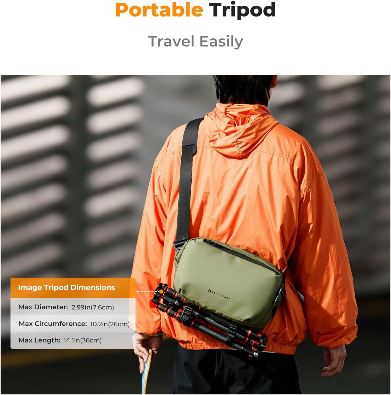 K&F Concept 2 in 1 Sling Bag Everyday Shoulder Bag & Multifunction Photography Crossbody Camera DSLR Backpack Portable Bag