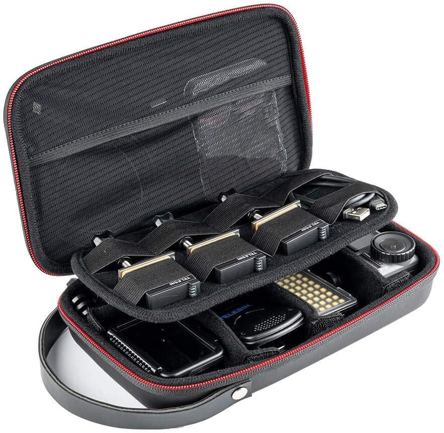 TELESIN Carrying Case Organizer for Go Pro Insta360 DJI Camera, with DYI Divider Waterproof Hard Protect Carry Bag for Hero 13 12 11 10 9 8 X2 X3 X4 X5 GO2 GO3 AKASO Selfie Stick Strap Accessory