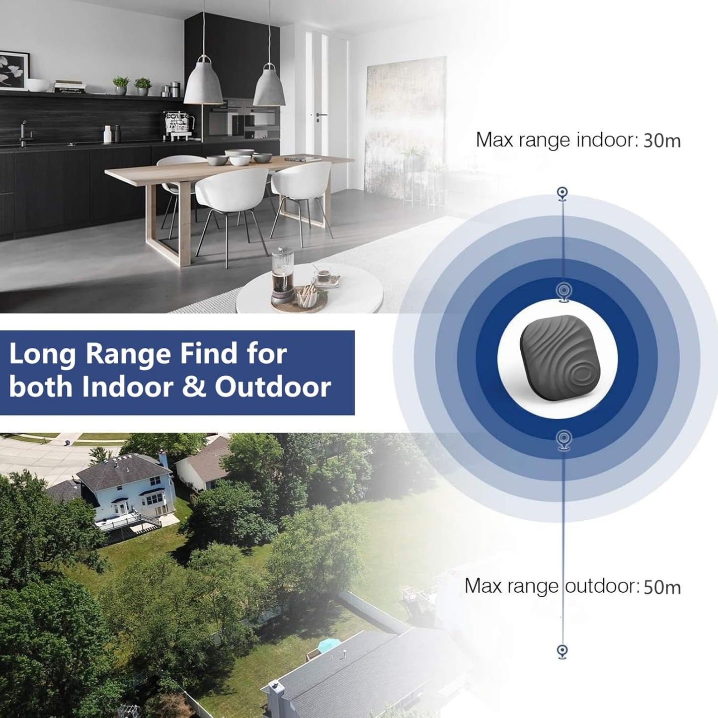 Findthing Key Finder Smart Tag 4-Pack - Bluetooth Tracker Item Locator with Key Chain - Both iOS and Android Compatible for Keys Pet Wallets Backpacks and Tablets