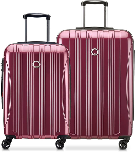 DELSEY PARIS Helium Aero Hardside Expandable Luggage with Spinner Wheels, Peony Pink, 2-Piece Set (21/24)