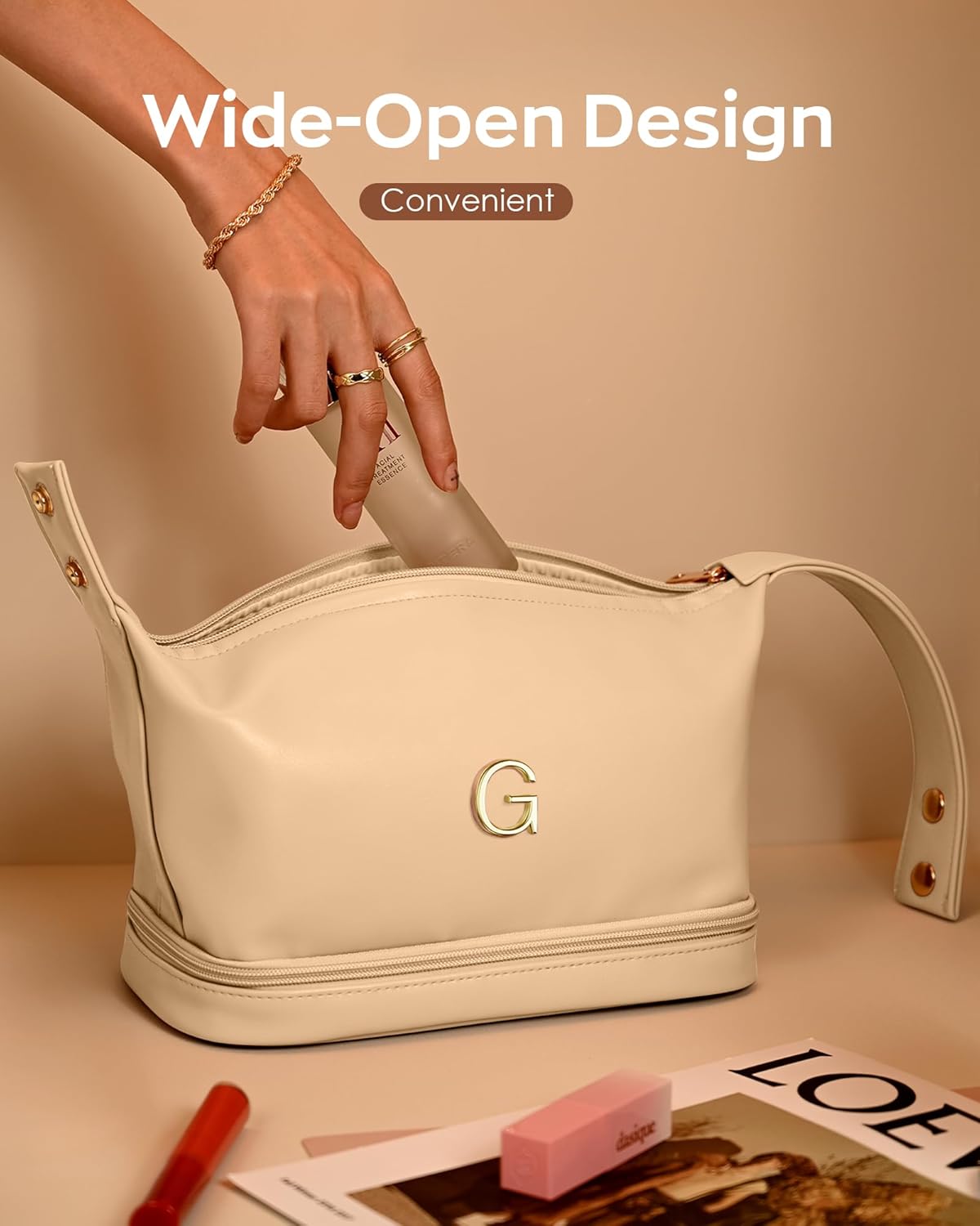 Wedding Gifts, Makeup Bag for Women Bridesmaid Engagement Gift for Her Travel Toiletry Bag Make Up Bag Pouch for Purse Bridal Shower Gifts for Engagement Wedding Bridesmaids Gift