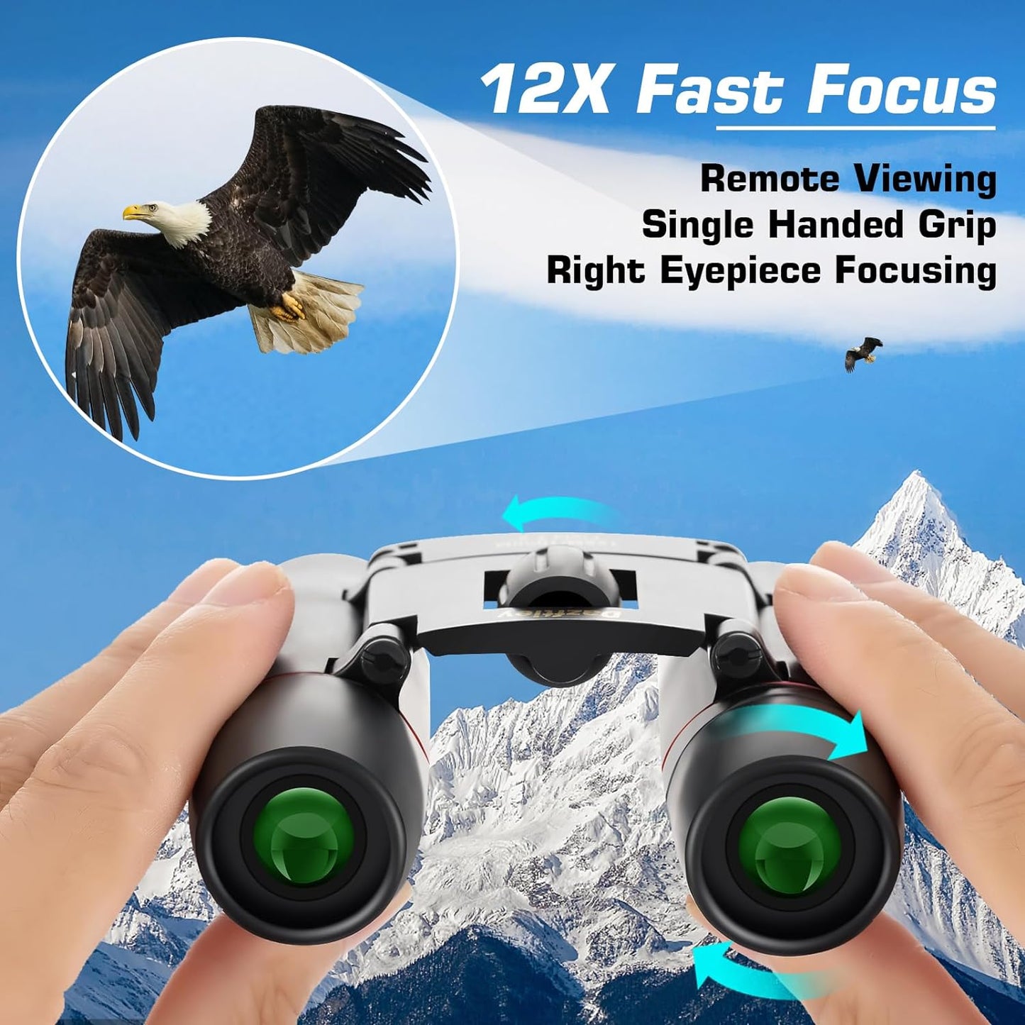 12x25 Small Compact Binoculars for Adults & Kids - Mini Lightweight High Powered Binoculars with Clear Vision for Cruise Ship, Bird Watching, Travel, Opera Concert