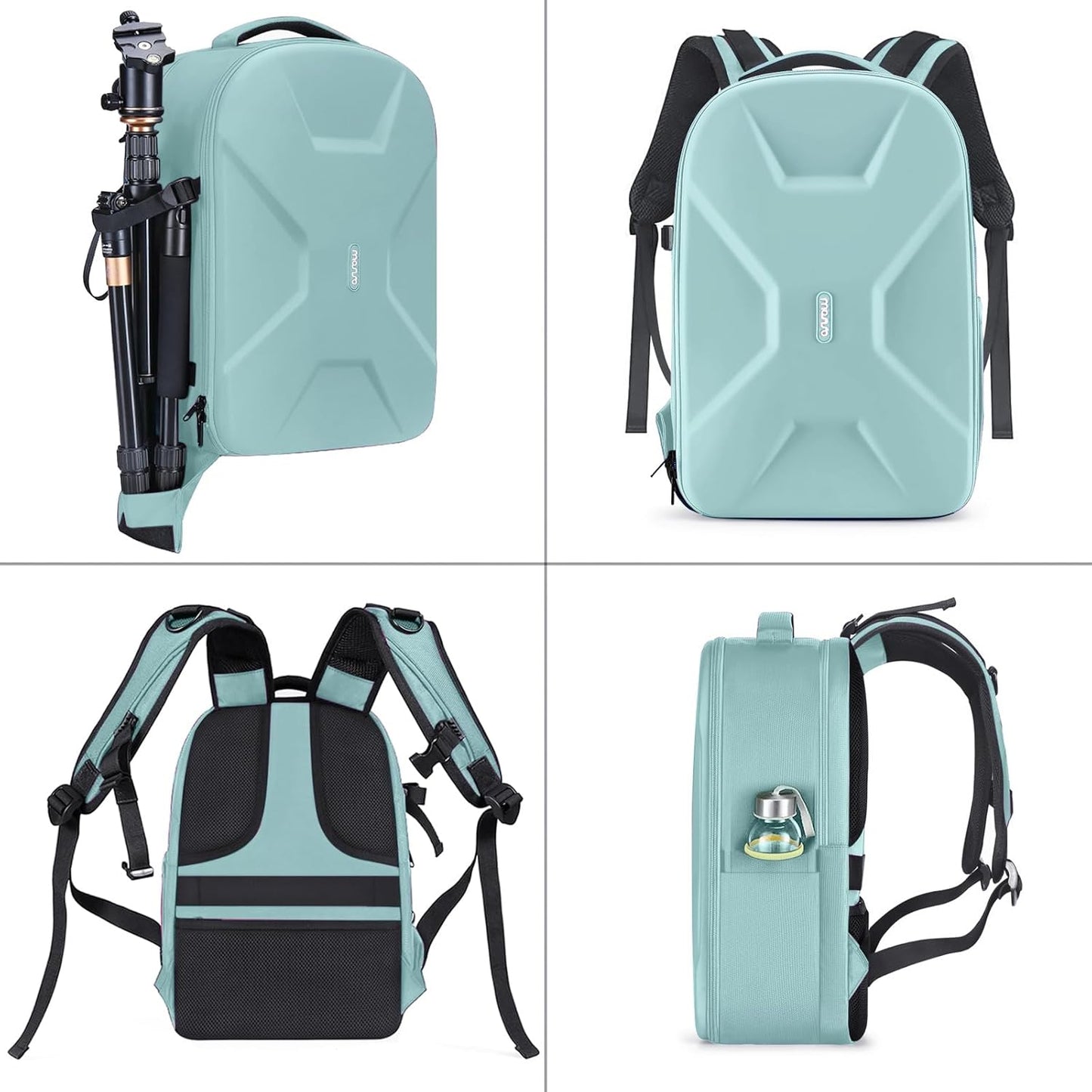 MOSISO Camera Backpack, DSLR/SLR/Mirrorless Photography Camera Bag 15-16 inch Waterproof Hardshell Case with Tripod Holder&Laptop Compartment Compatible with Canon/Nikon/Sony, Aquamarine